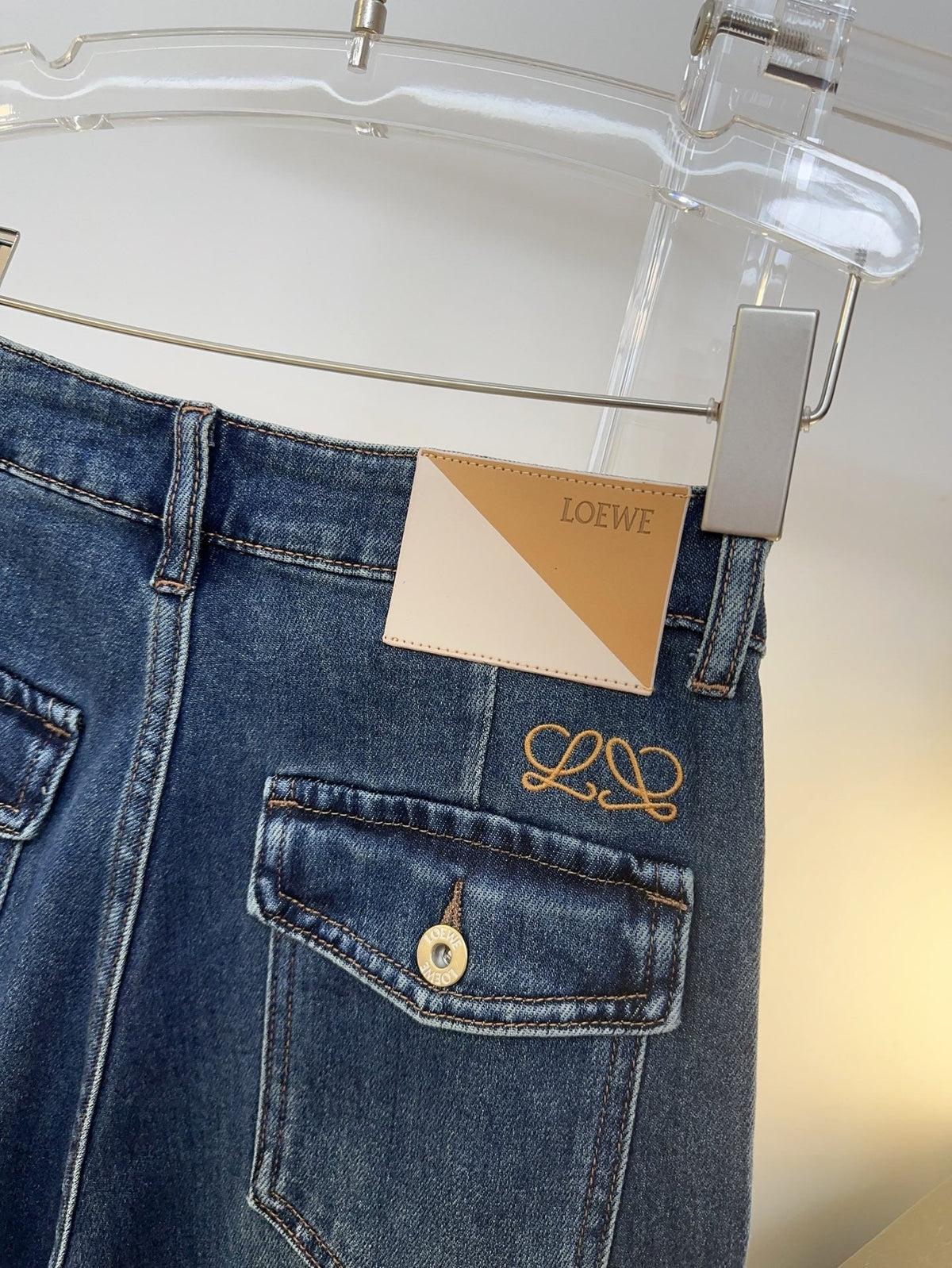 Loewe 26s Jeans Wide-Leg Dark Blue Denim 429853