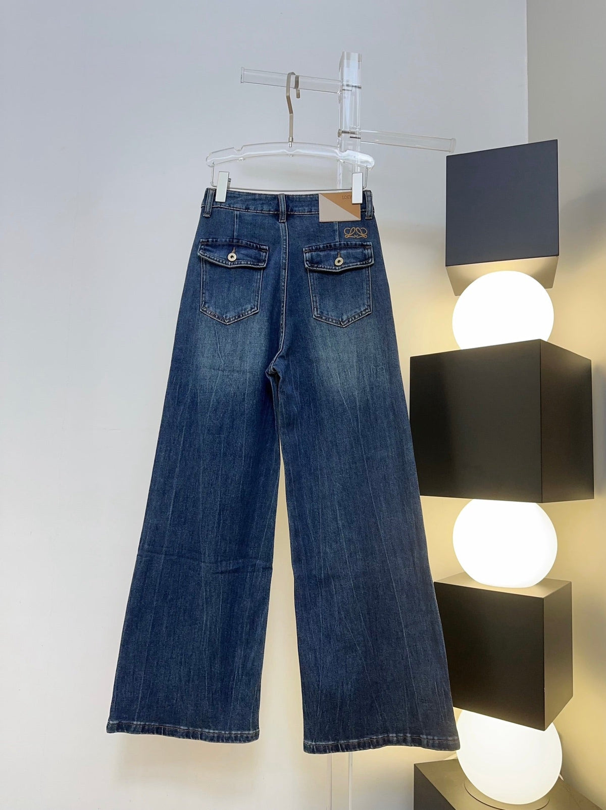 Loewe 26s Jeans Wide-Leg Dark Blue Denim 429853