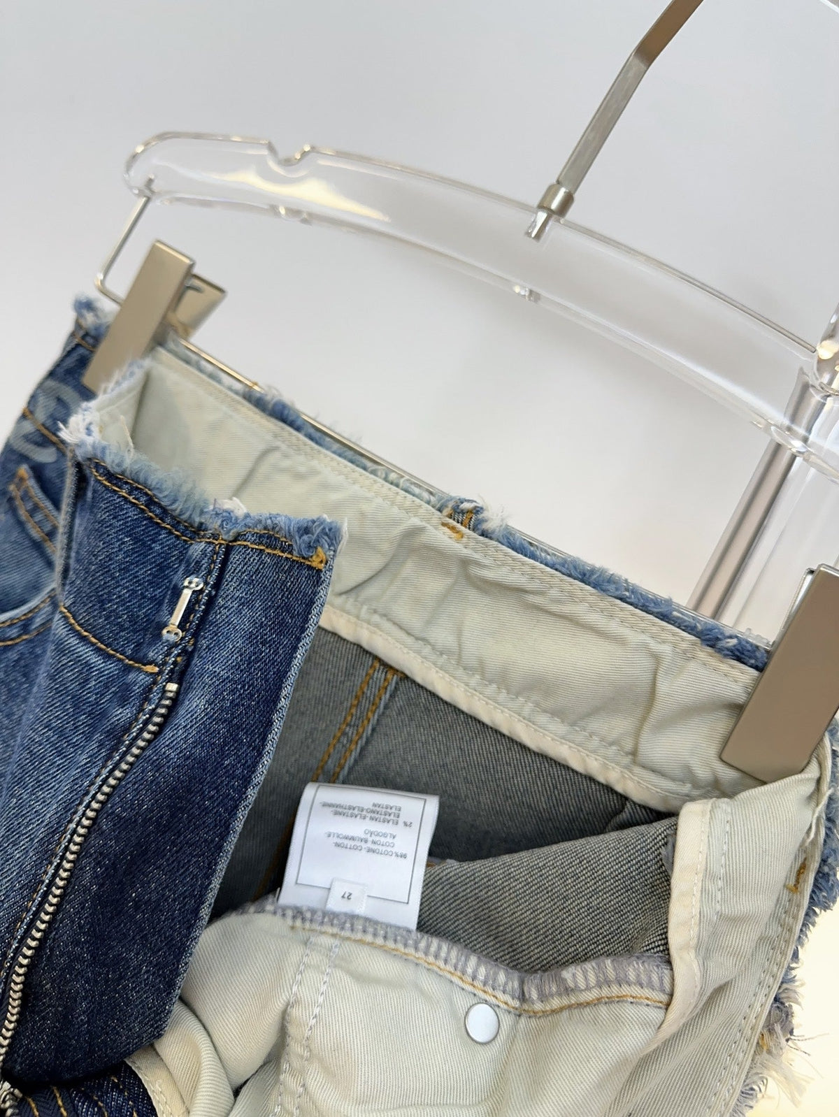 CC 26s Jeans Logo-Side Wide-Leg Blue Denim 429839