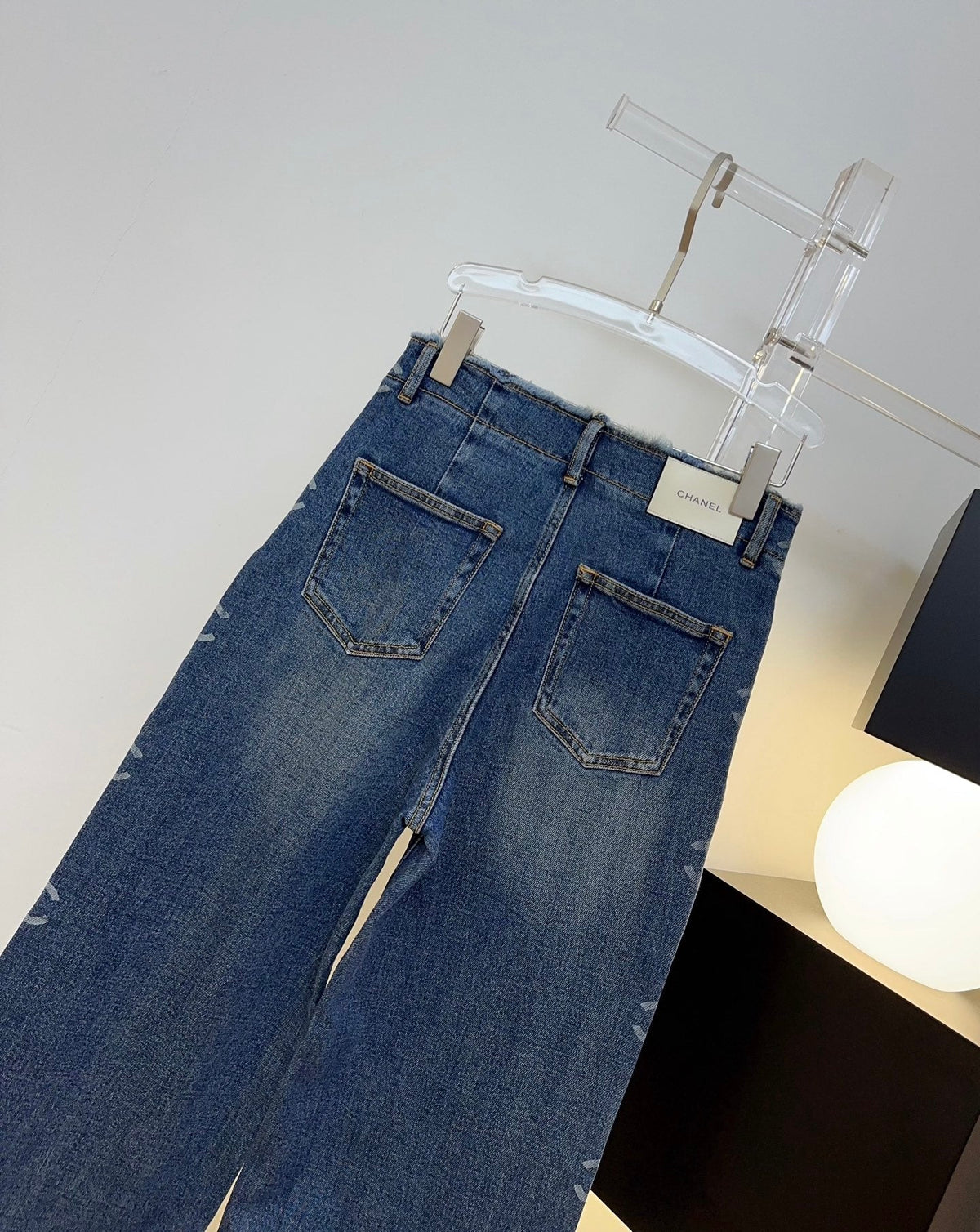 CC 26s Jeans Logo-Side Wide-Leg Blue Denim 429839