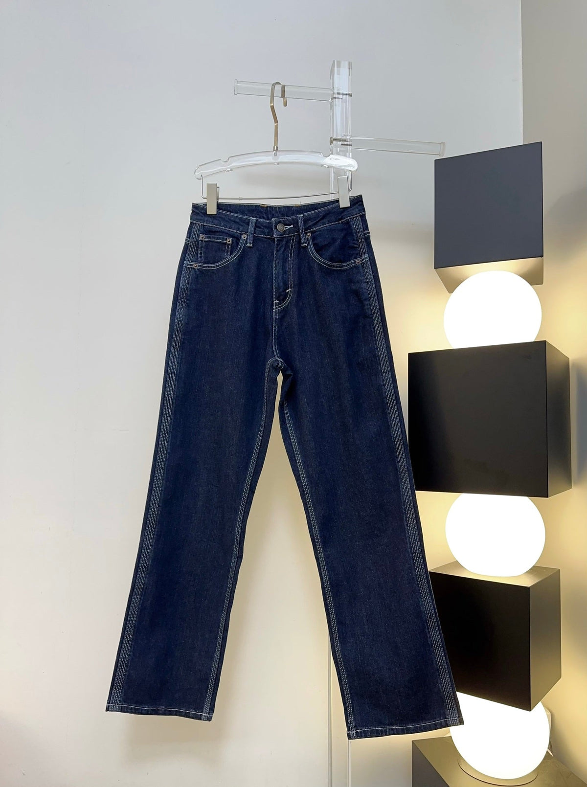 Celine 26s Jeans Wide-Leg Dark Blue Denim 429828