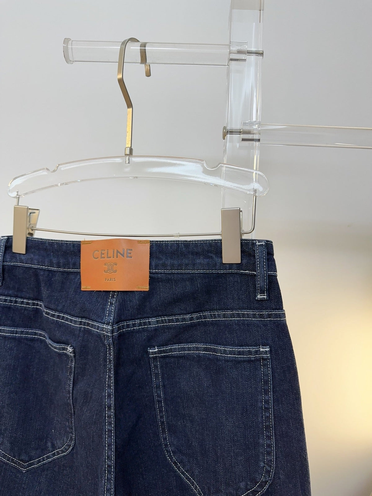 Celine 26s Jeans Wide-Leg Dark Blue Denim 429828