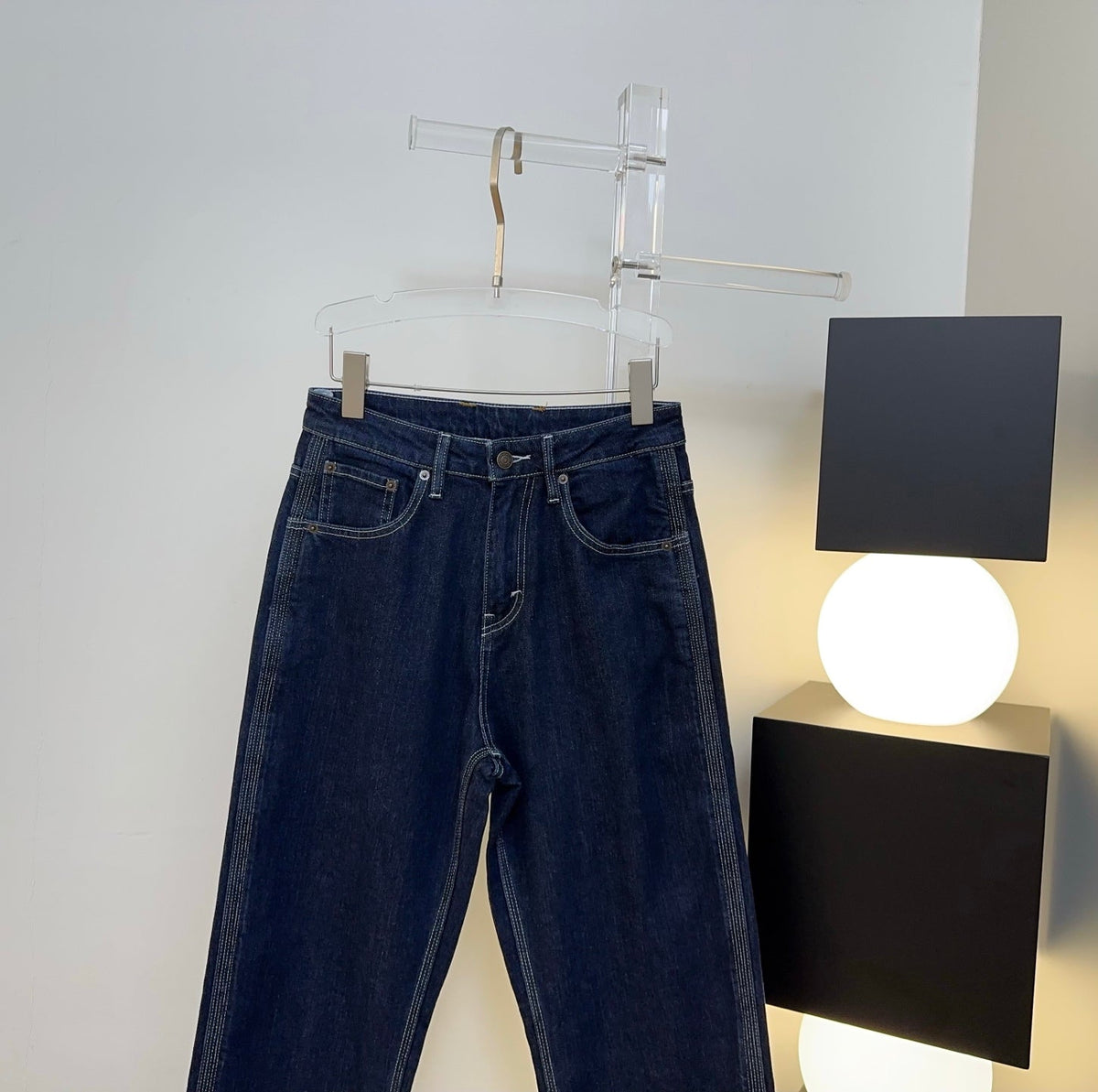 Celine 26s Jeans Wide-Leg Dark Blue Denim 429828