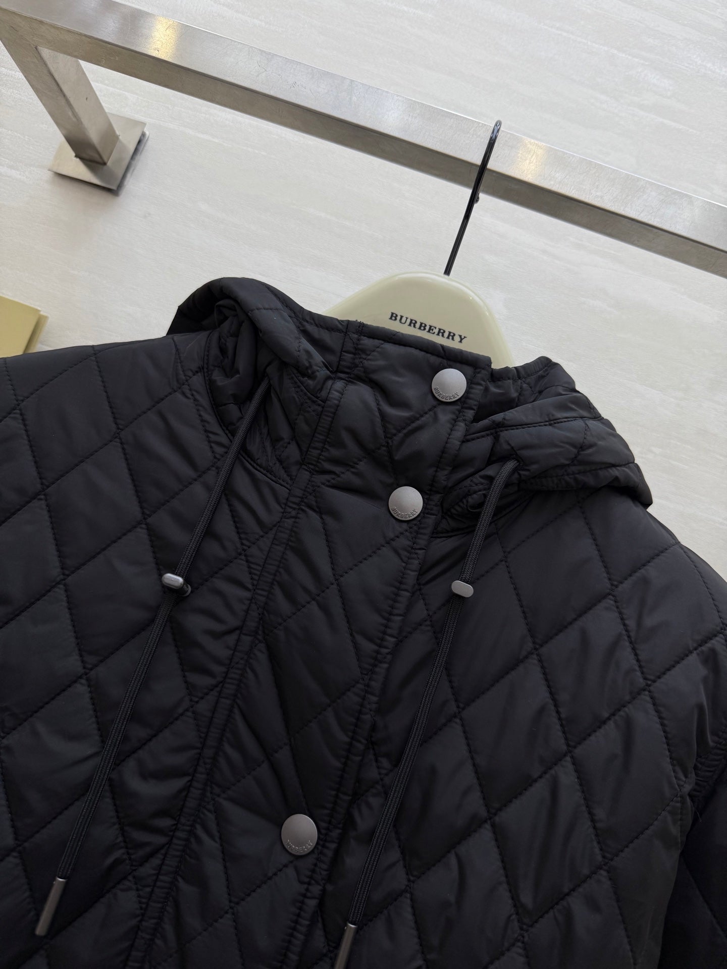 Burberry 25 Quilted Jacket Black Polyester Cotton