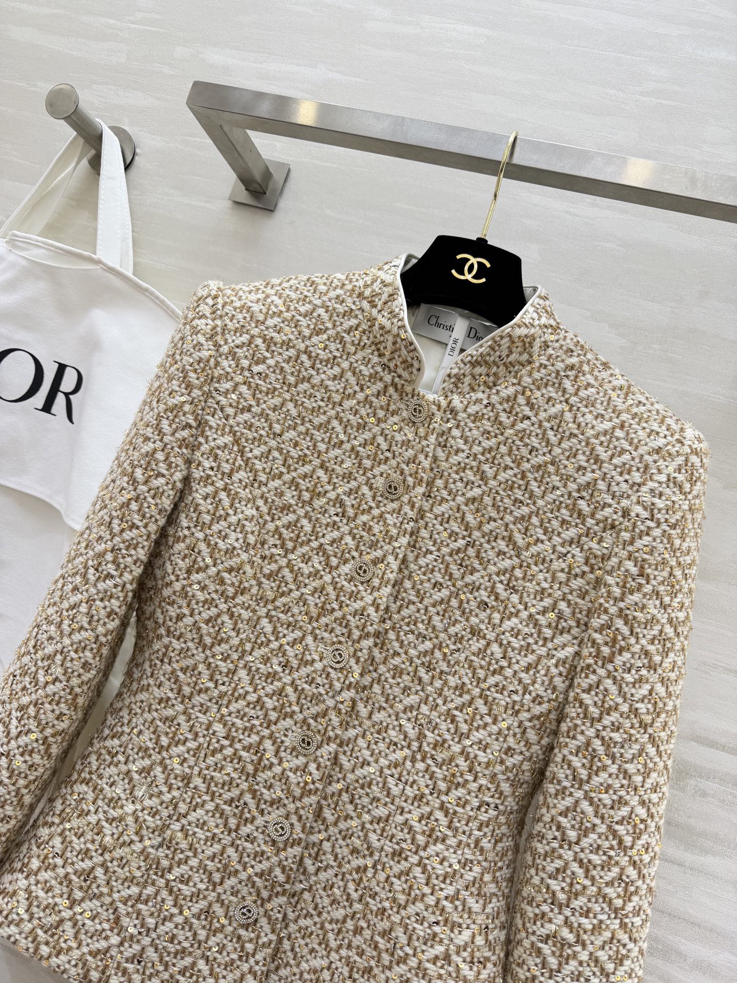 CD 26s Jacket Sequin Woven Tweed 344785