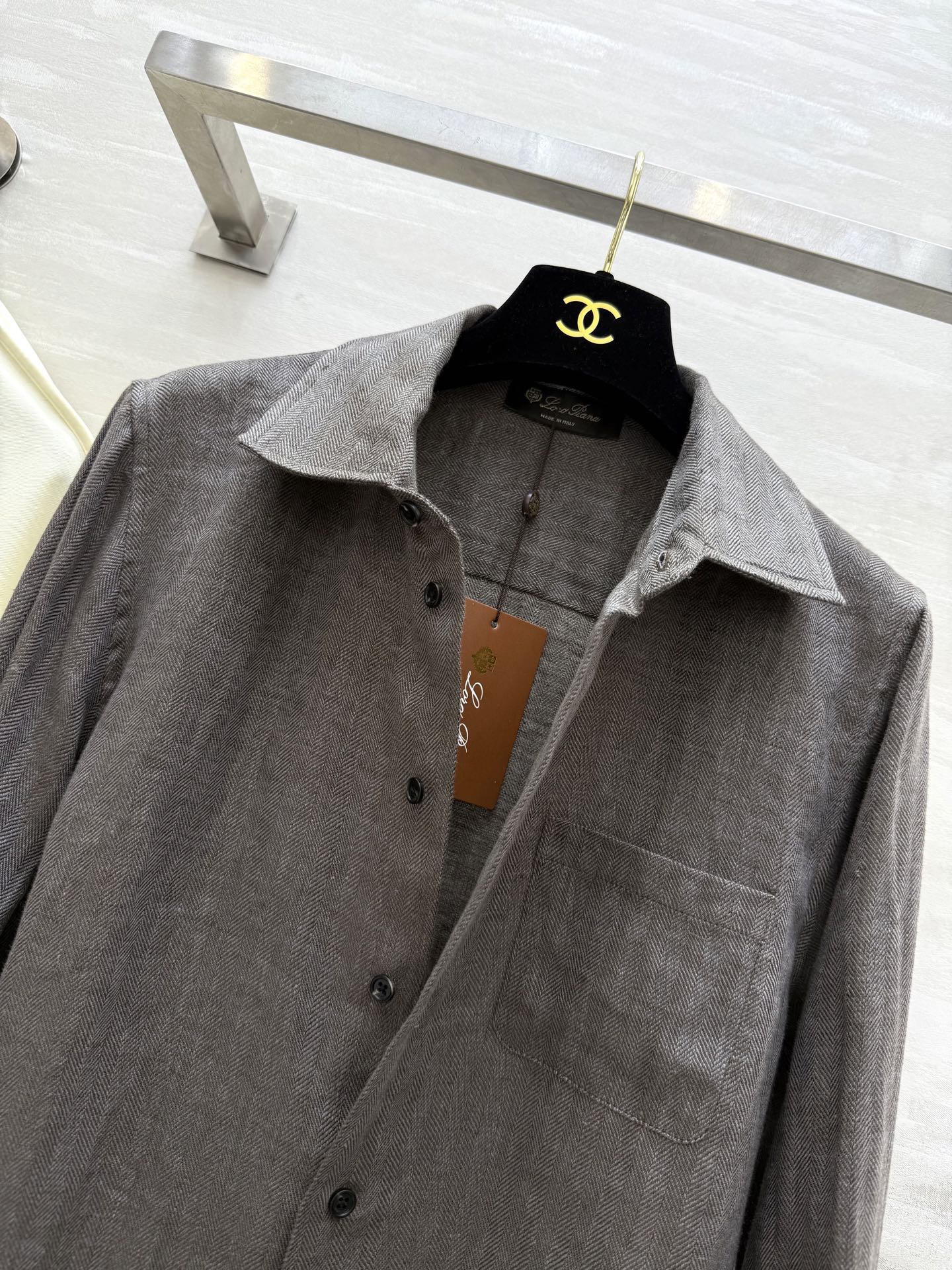 LP Vintage Herringbone Shirt Linen 346548