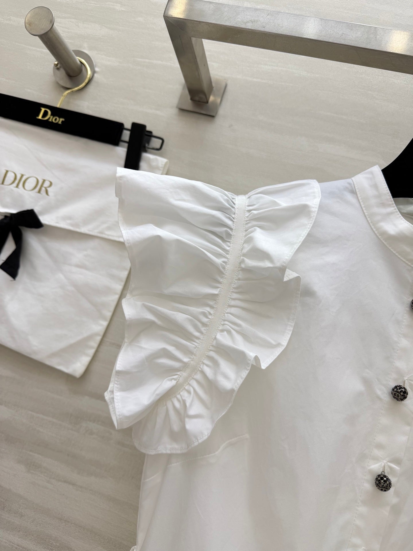 CD 26s Mid-Length Flared Dress White Cotton