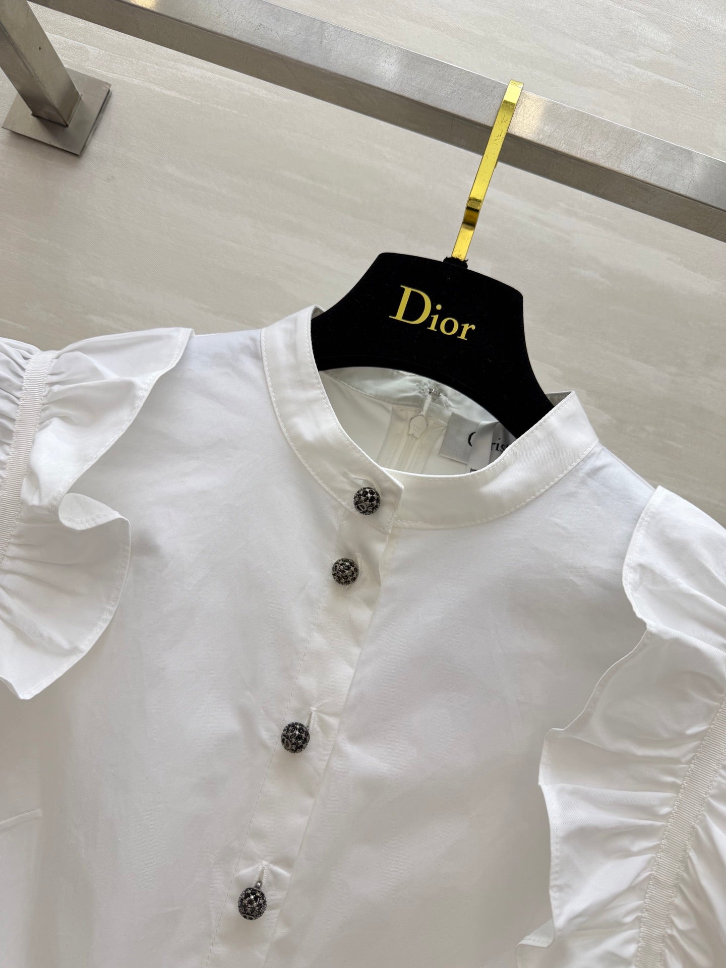 CD 26s Mid-Length Flared Dress White Cotton