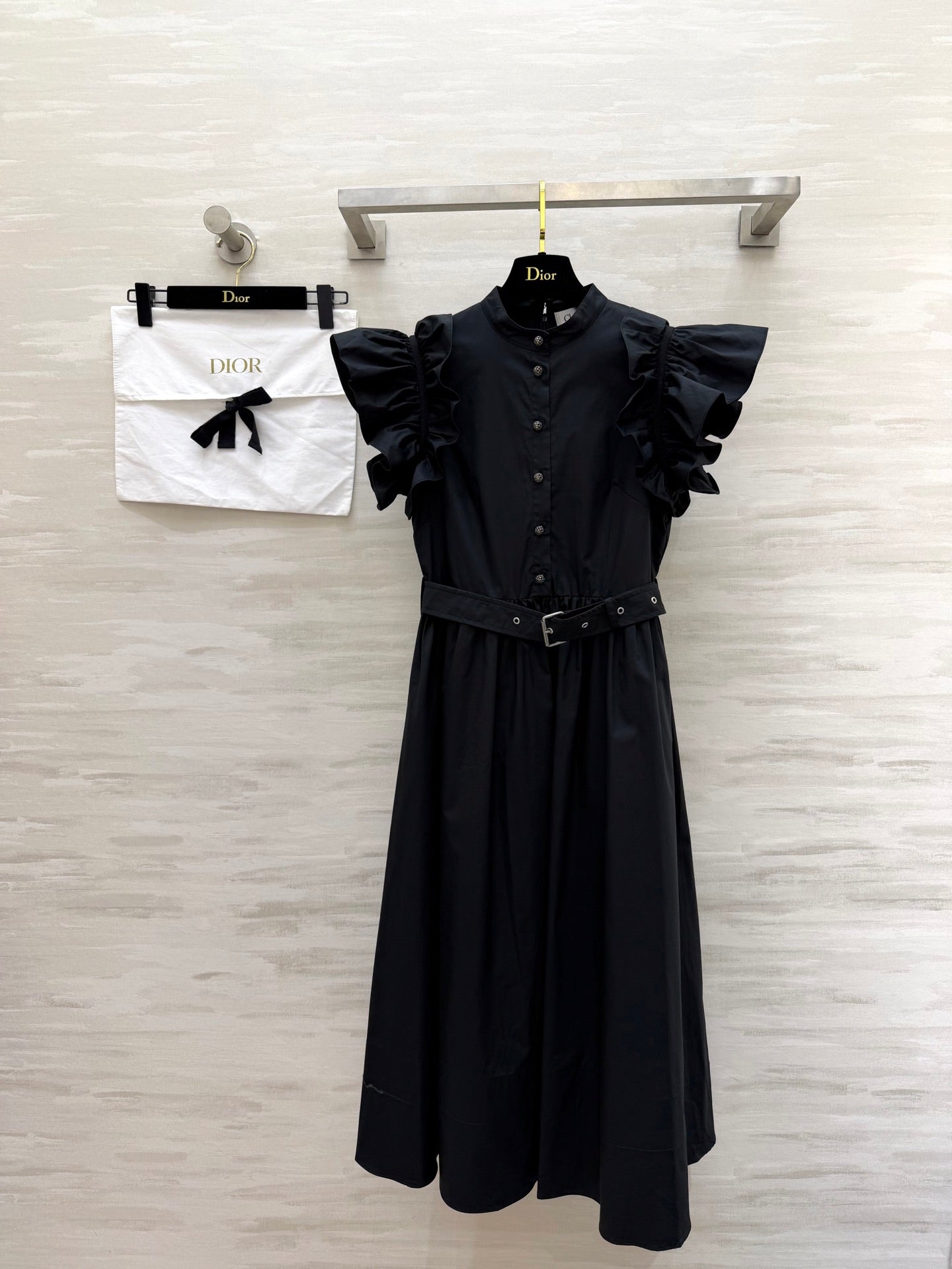 CD 26s Mid-Length Flared Dress Black Cotton