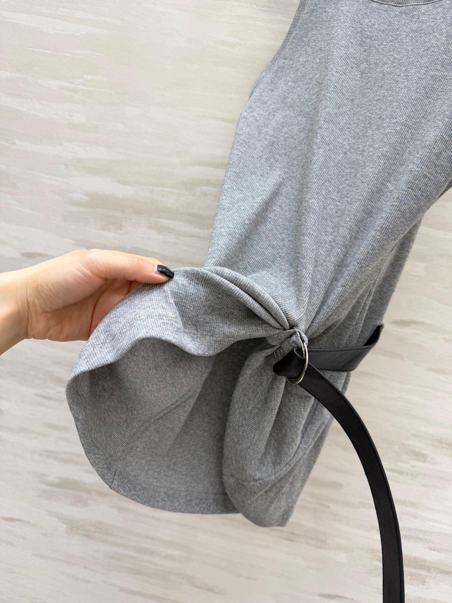 Loewe 26s Ribbed Vest With Belt Grey Cotton 363678