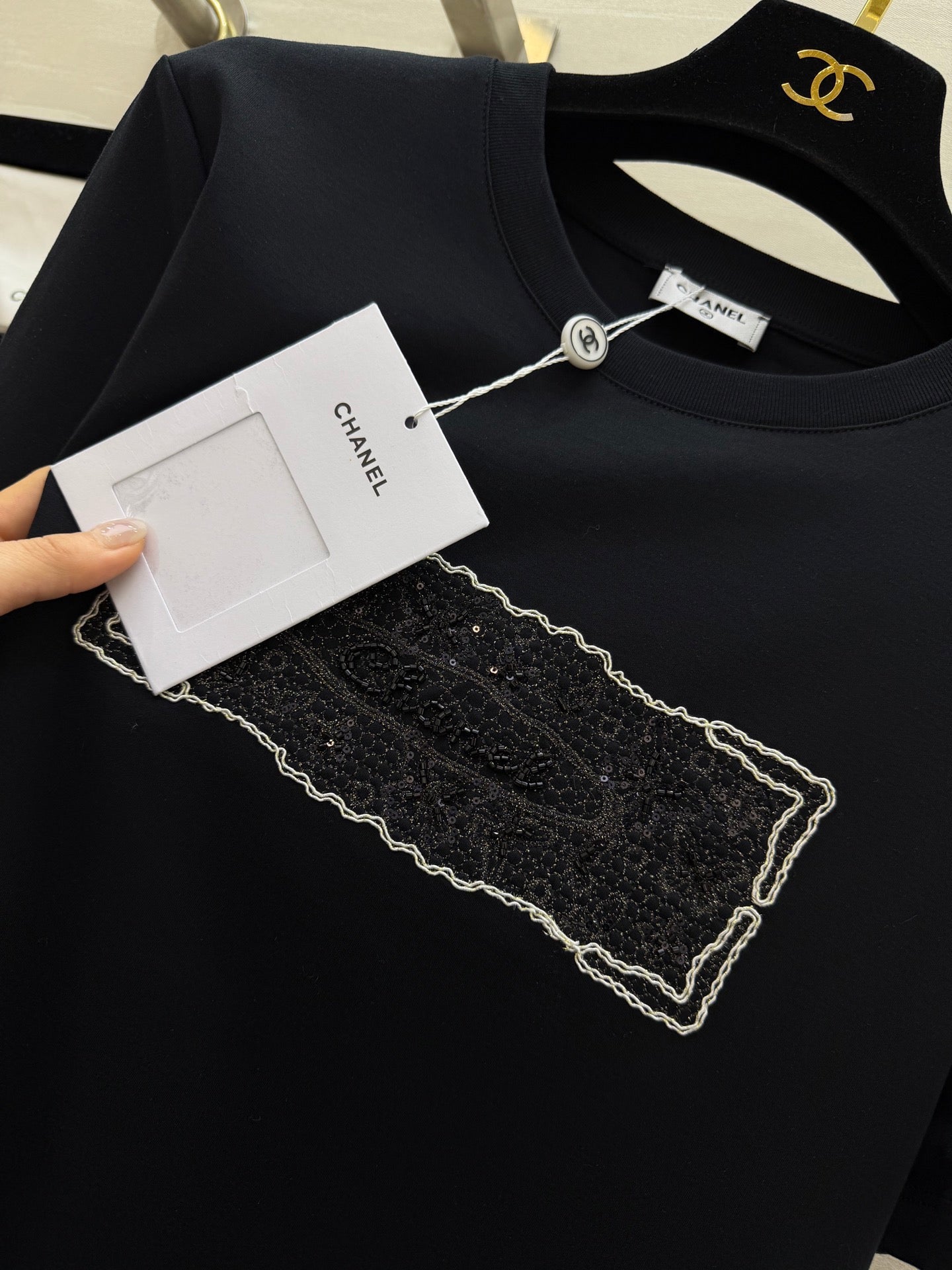 CC 26s Embroidered T-Shirt Black Cotton 363667
