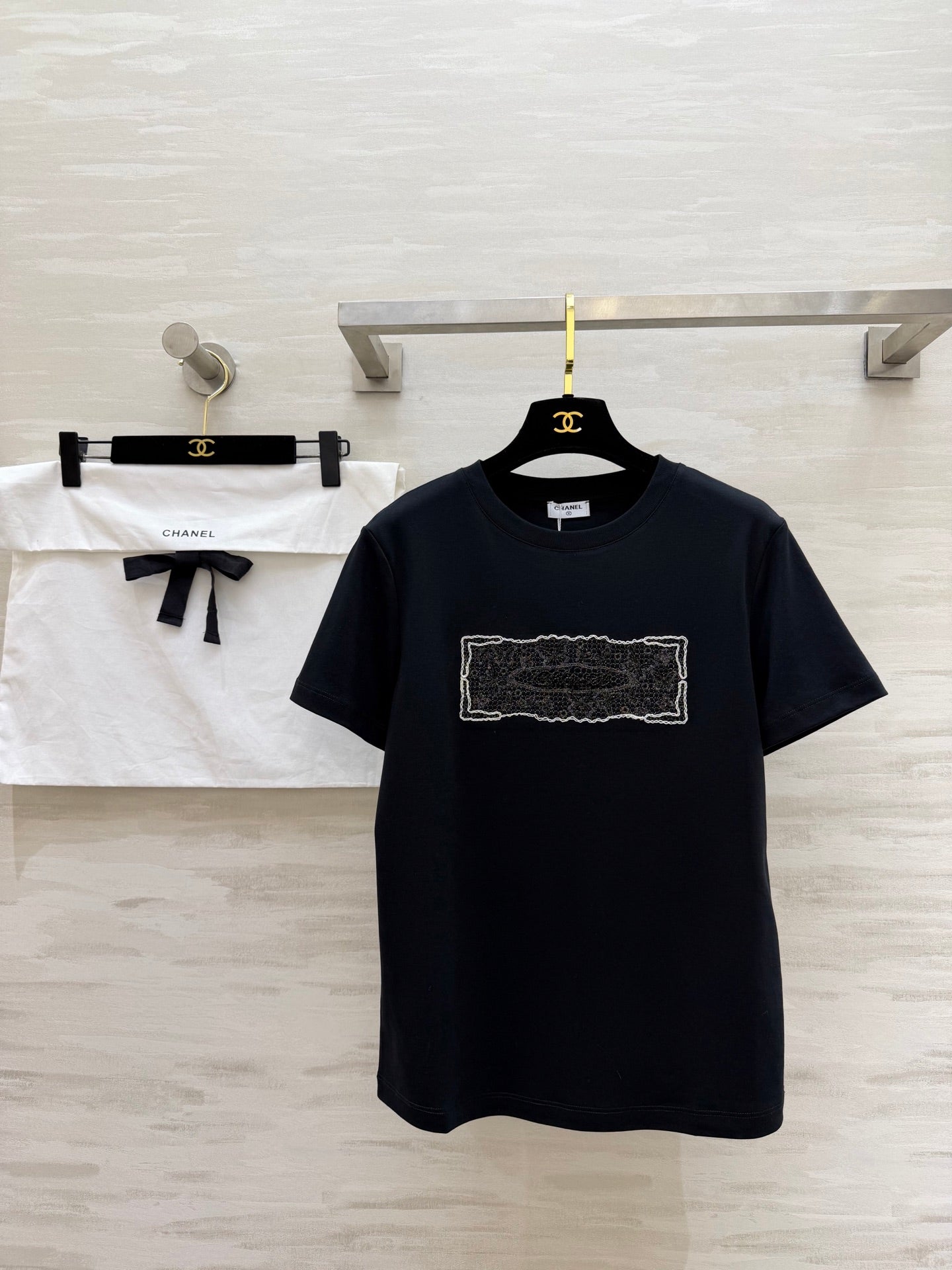 CC 26s Embroidered T-Shirt Black Cotton 363667