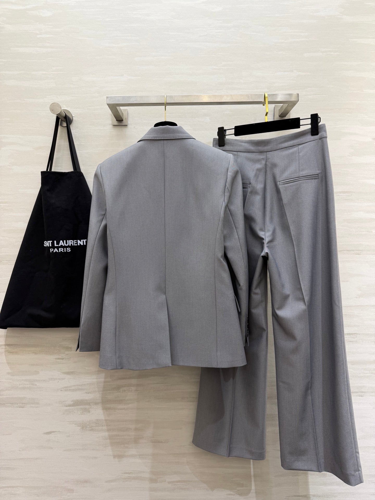 YSL 26s Suit Set Grey Wool 363619