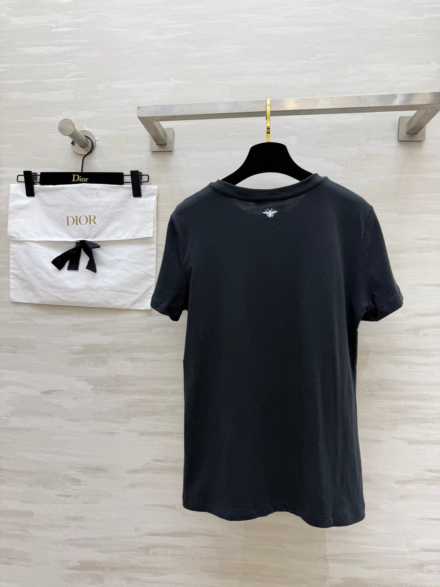 CD Feminist Slogan T-Shirt Black Cotton Linen 363563