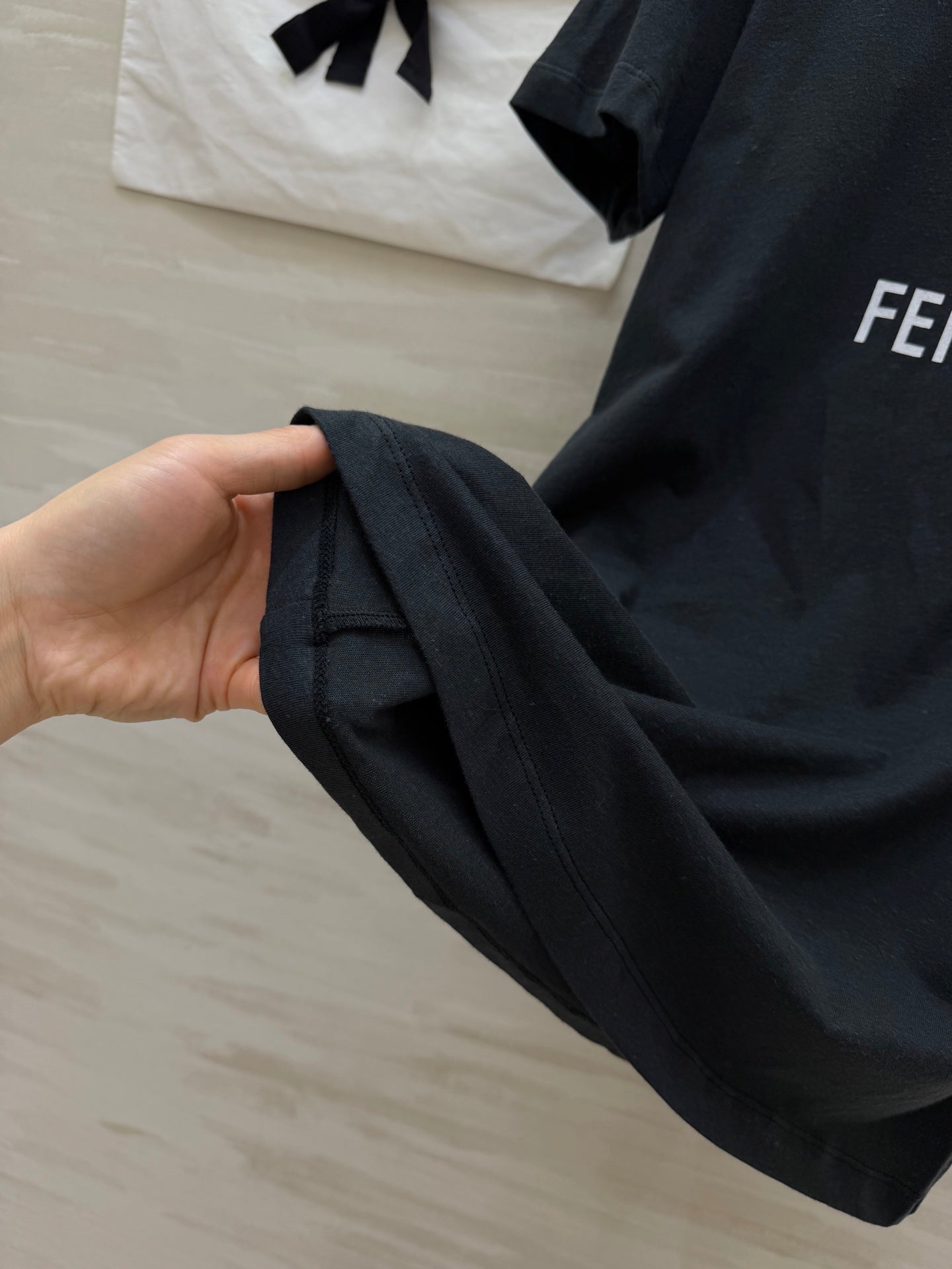 CD Feminist Slogan T-Shirt Black Cotton Linen 363563