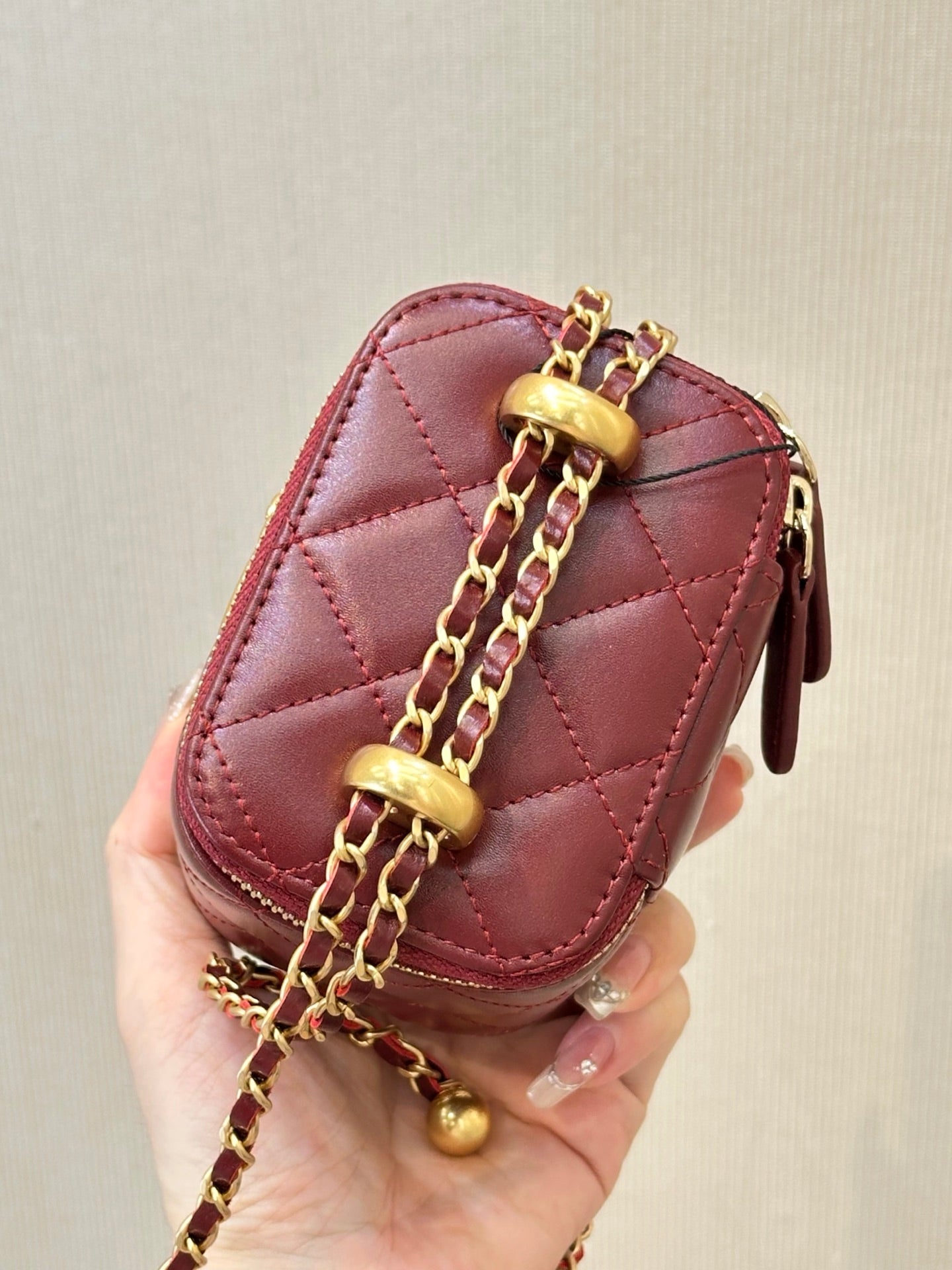 CC 26s Mini Vanity Case Burgundy Lambskin