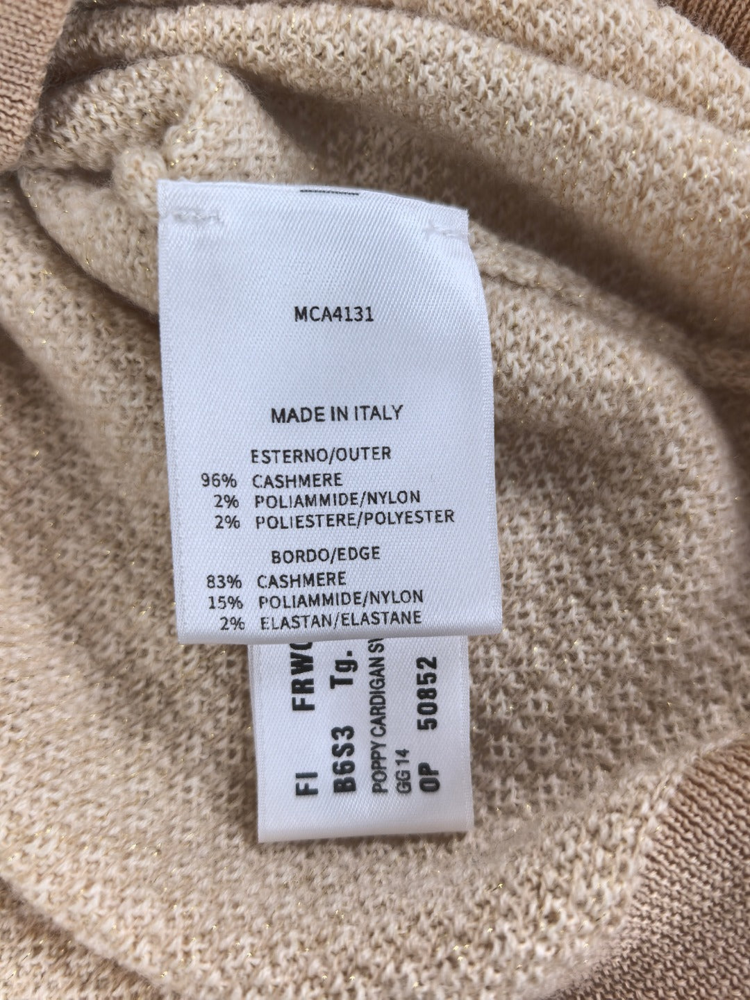 LP 26s Crew Neck Cardigan Beige Wool 424813