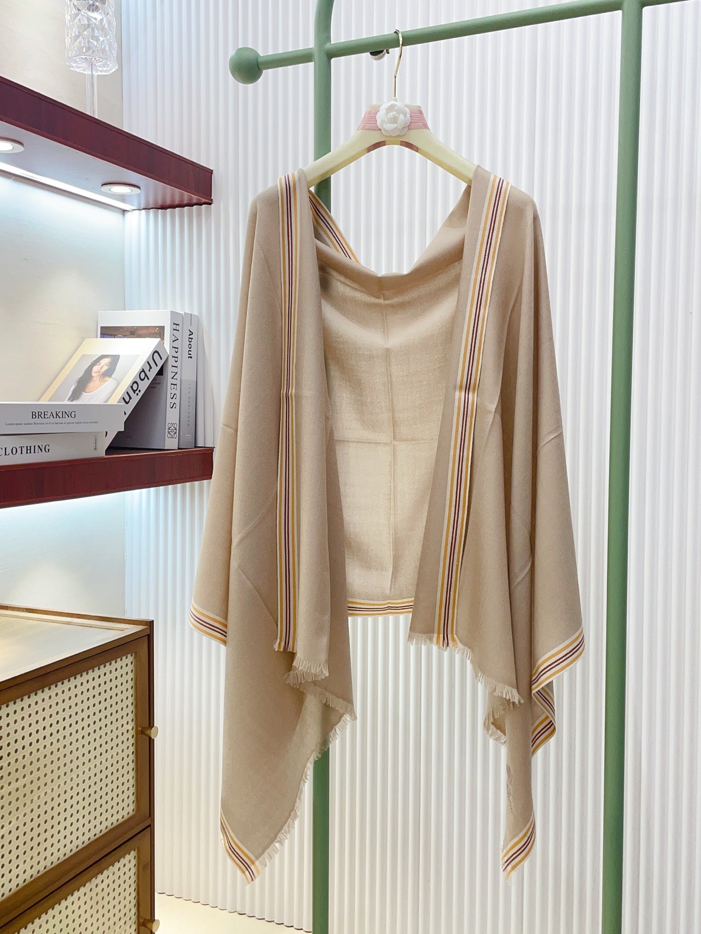 Loro Piana Double-sided Scarf Beige Cashmere Silk 150379