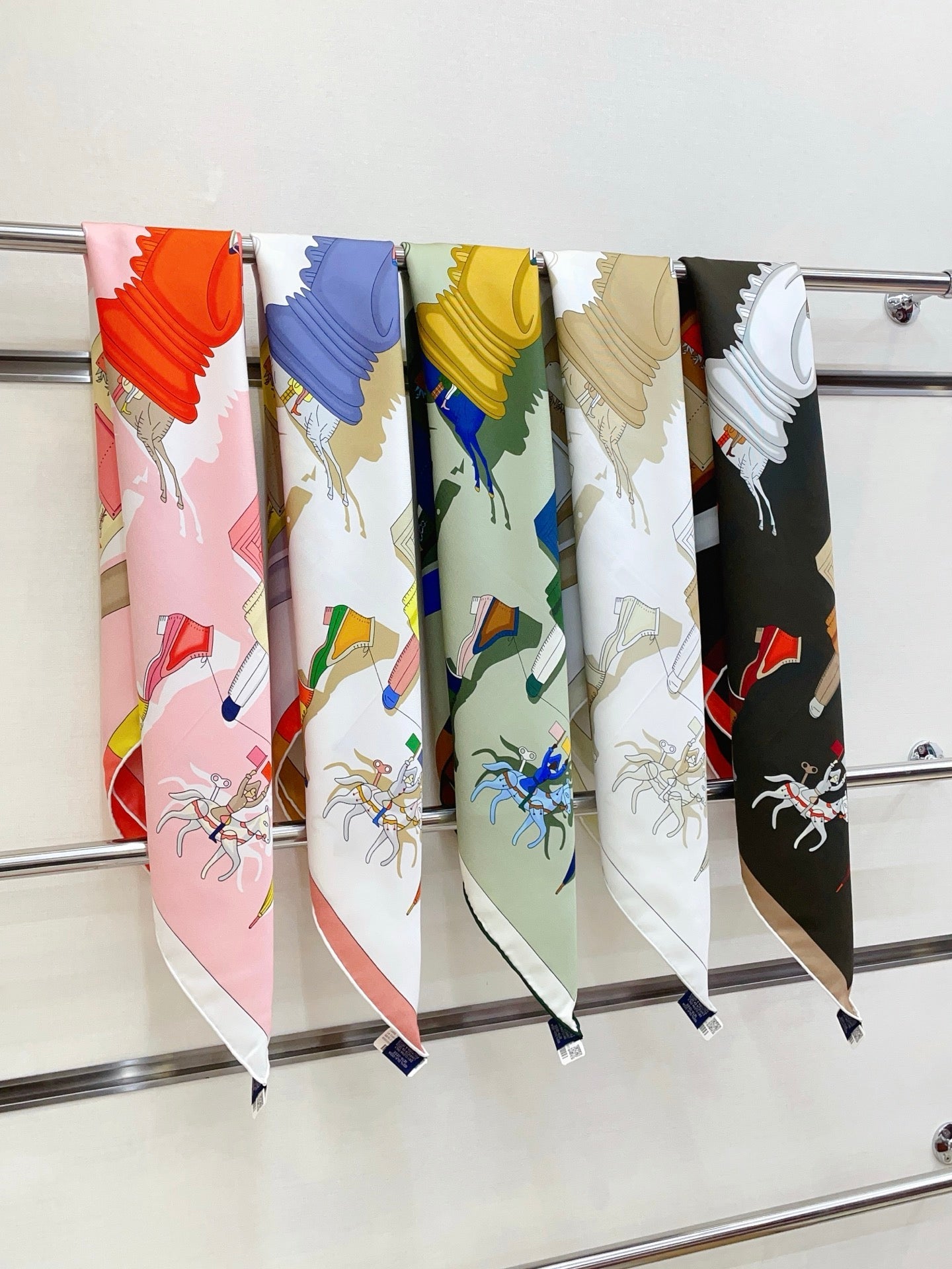 HM 26s Double-sided Scarf 90 Étoupe Twill Silk 150377