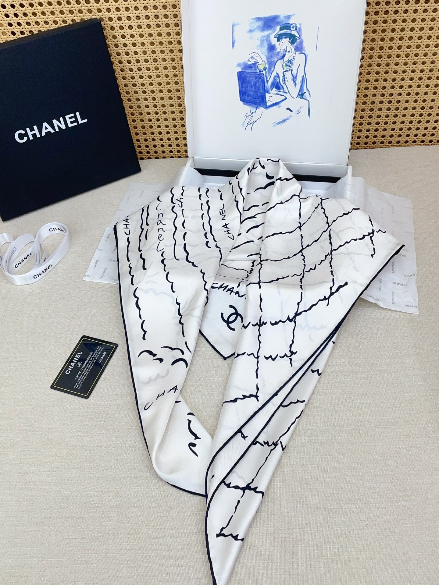 CC 2025/26 Scarf 90x90 White Twill Silk 223498