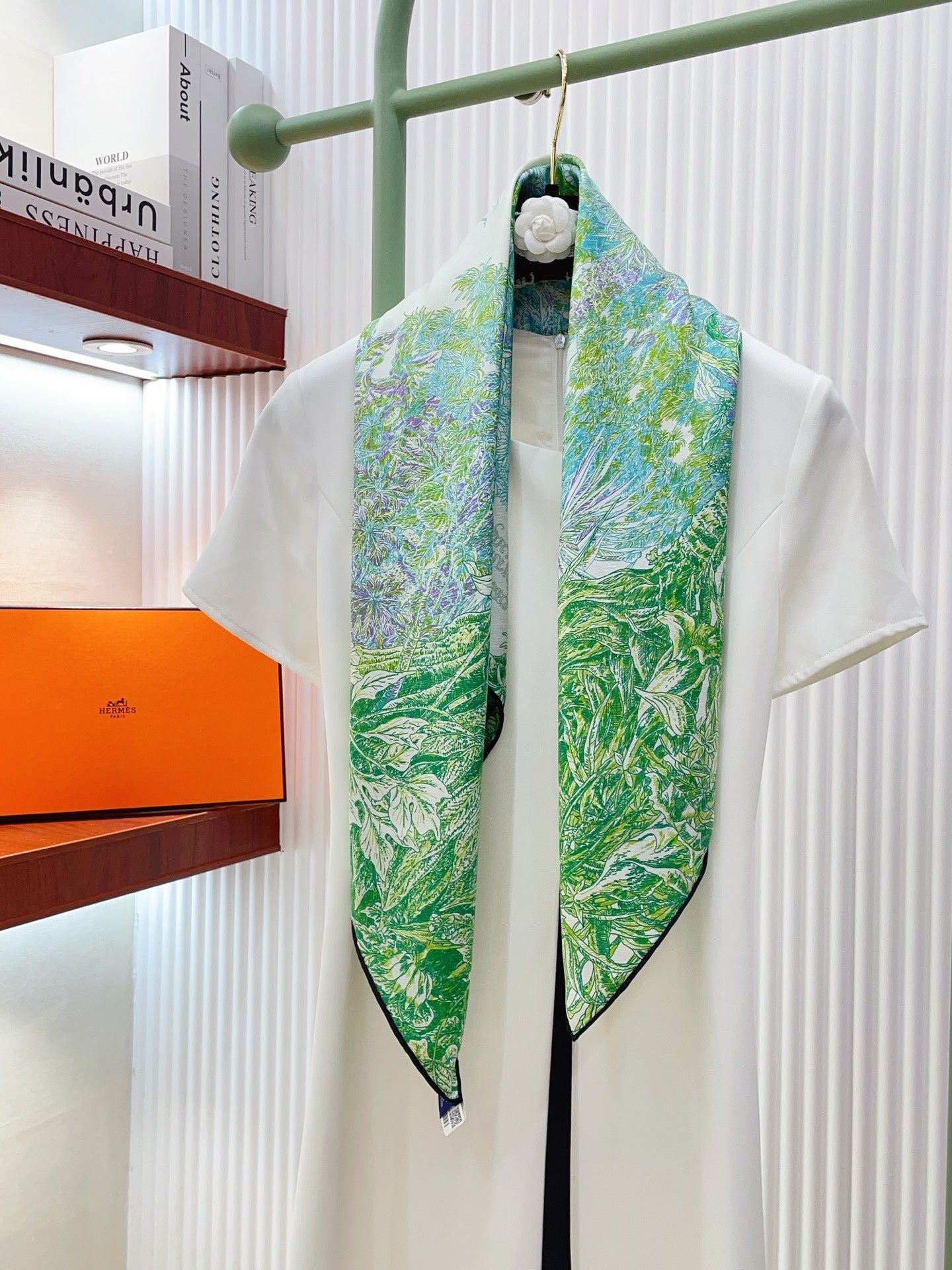 HM All'Orto Botanico Scarf 90x90cm Green Colorful Silk Twill 209930