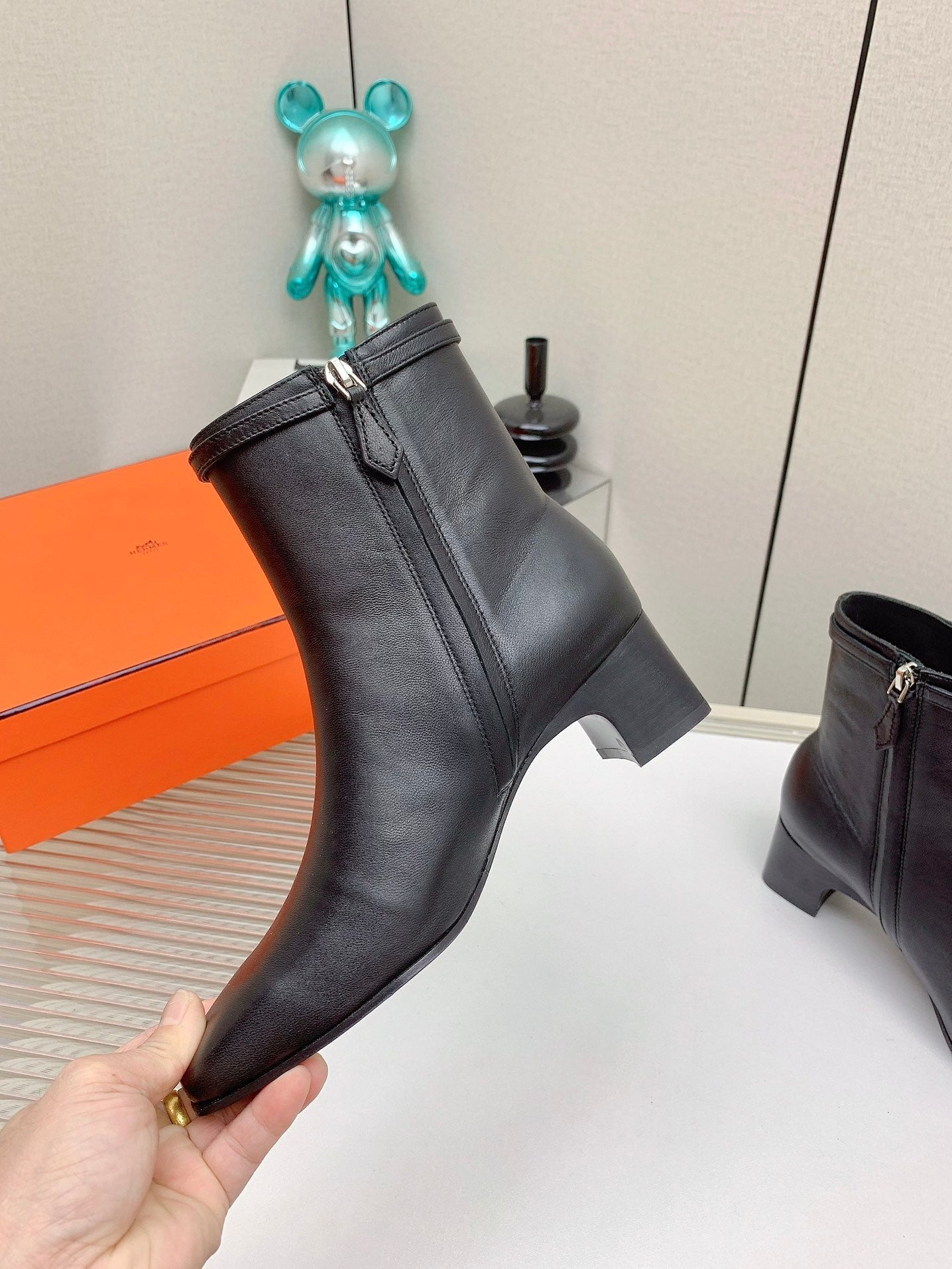 HM Hommage Ankle Boot Black Calfskin 971350