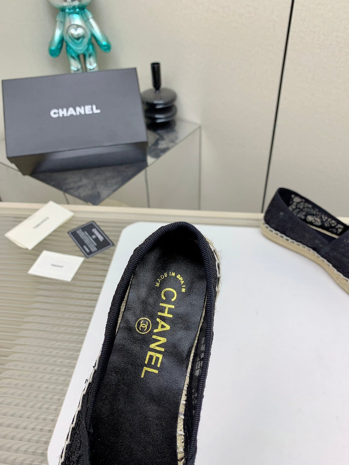 CC 26s Espadrilles Flats Black Black Lace 163533