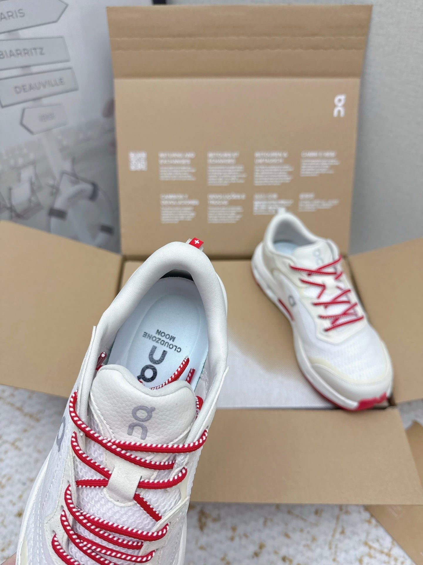 Loewe 26s On Cloudtilt Shoes In White And Red Mesh