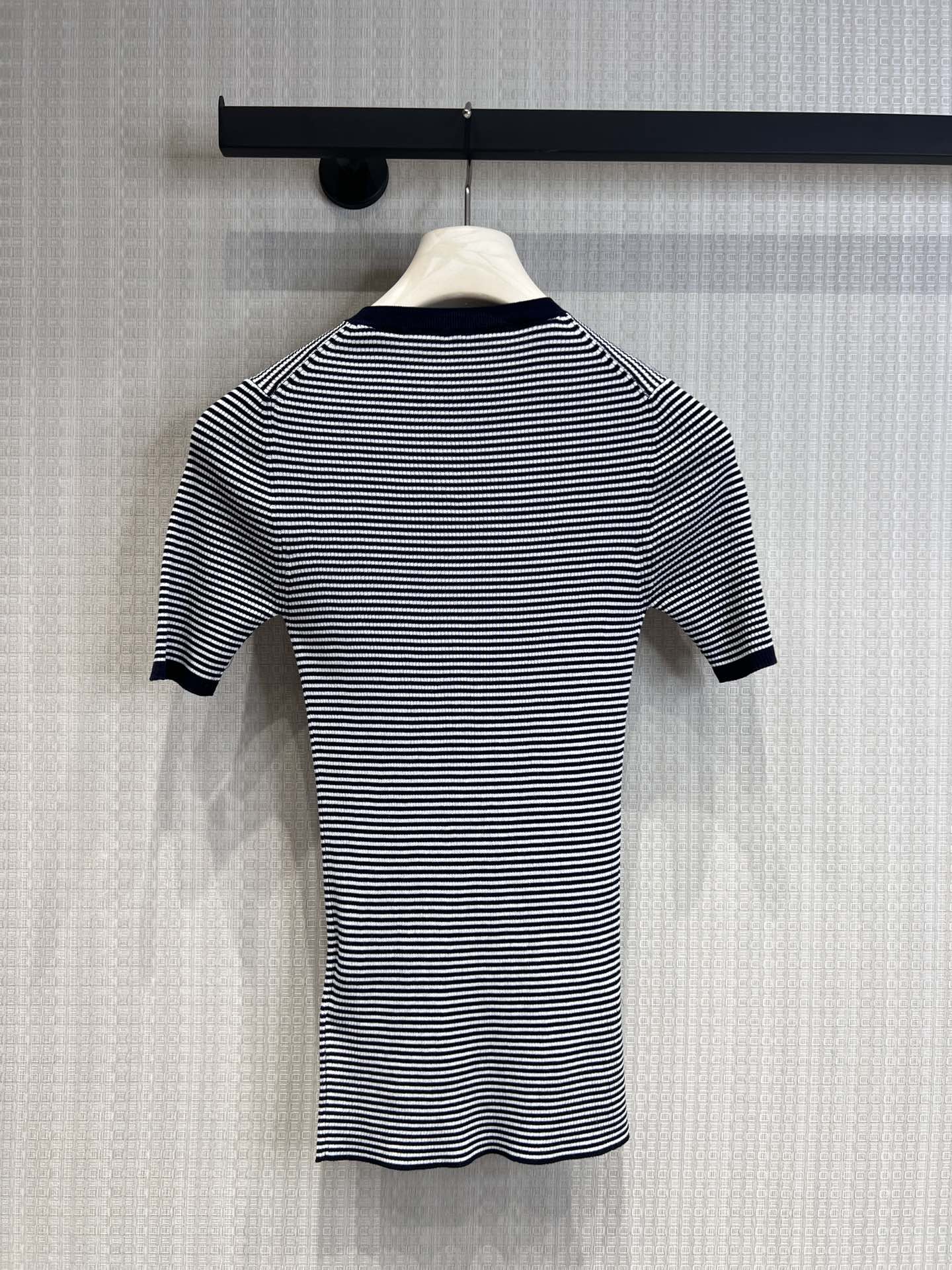 Prada 26s Crew-Neck Sweater Black White Mulberry Silk
