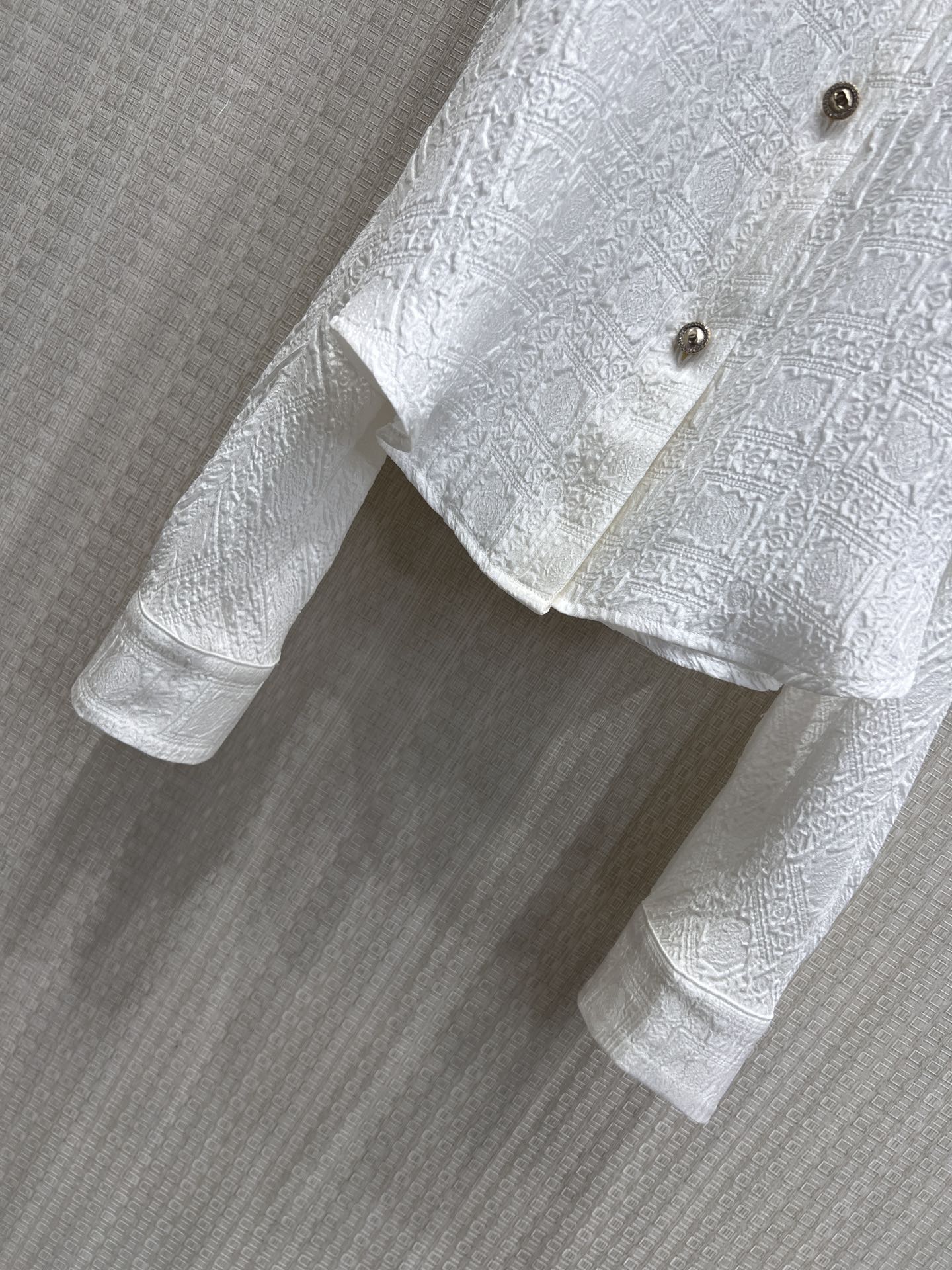CC 26s Long-sleeved Shirt White Silk Jacquard 370149