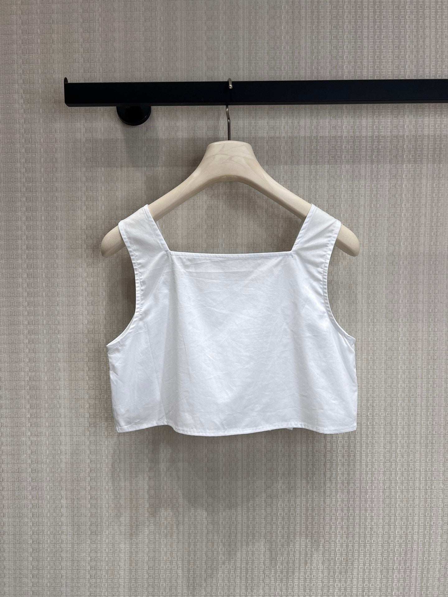Miu Poplin Crop Top White Cotton