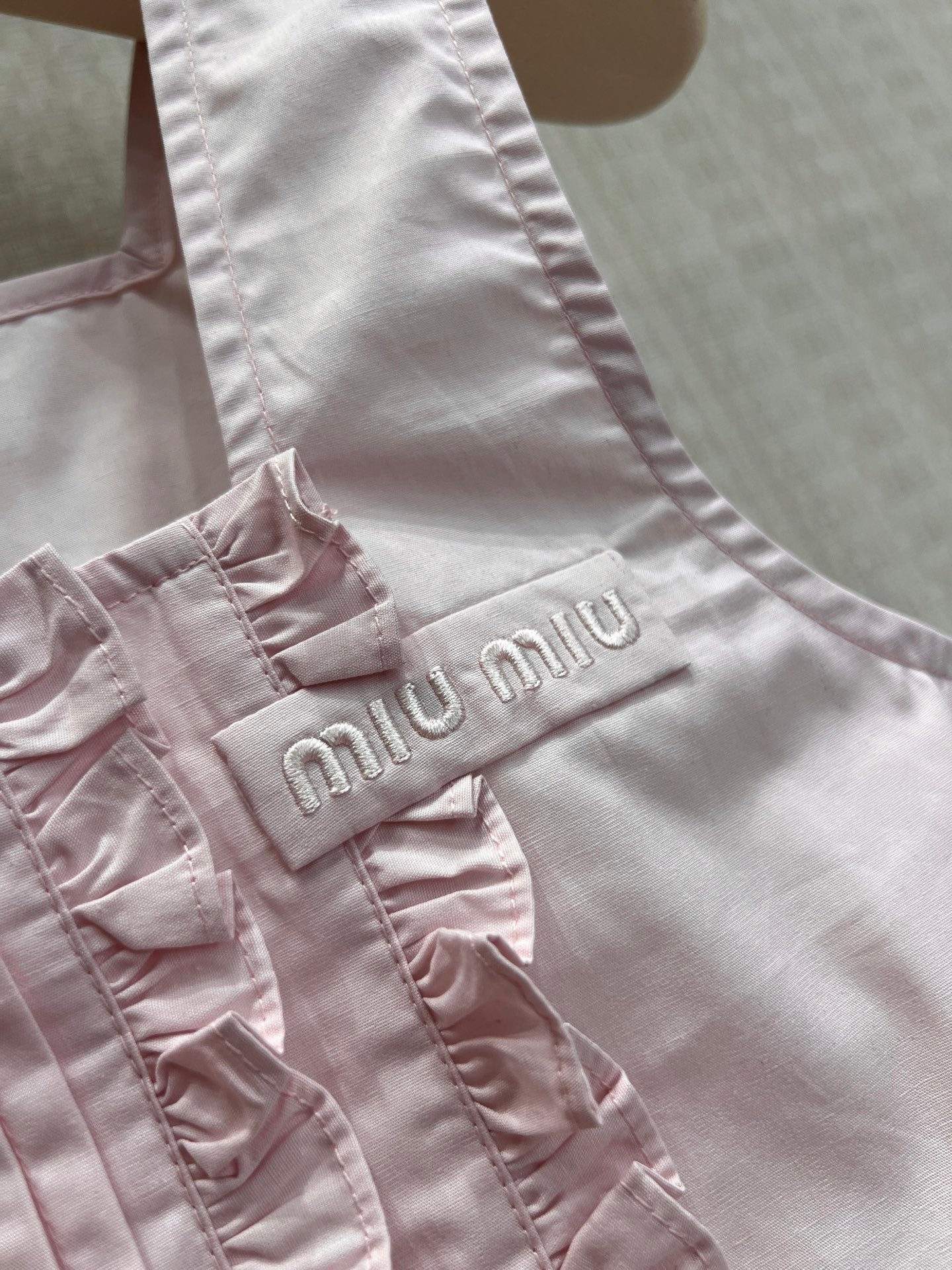 Miu Poplin Crop Top Alabaster Pink Cotton