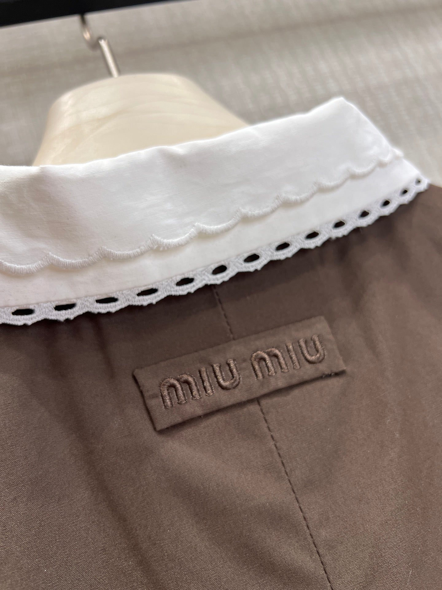 Miu Unreleased Dress Coffee Cotton
