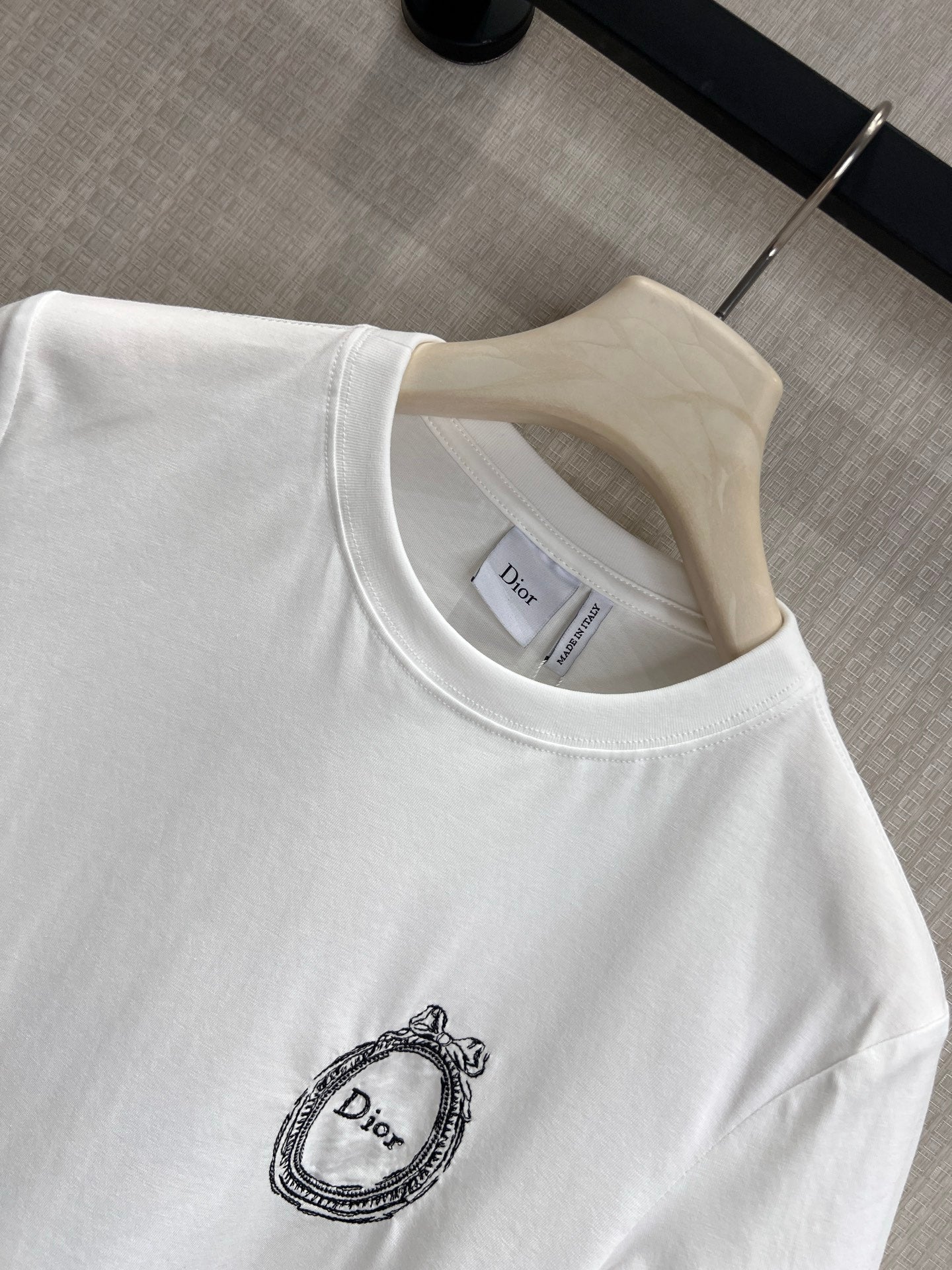 CD Fitted Médaillon Embroidered T-shirt White Cotton