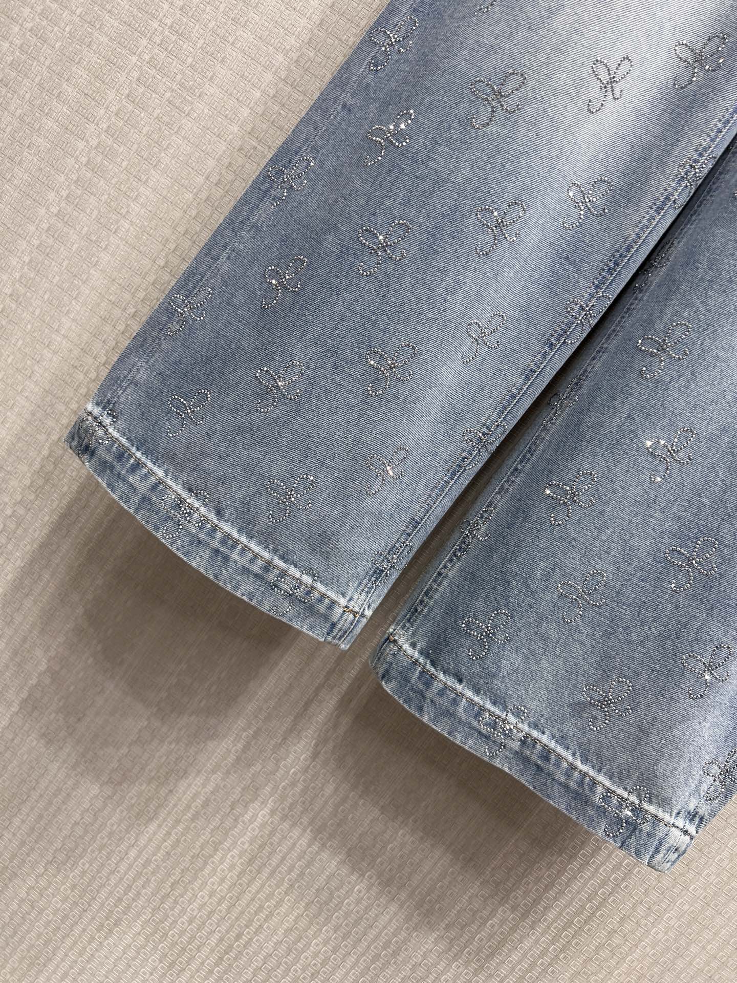Annsevenwang Wide-Leg Jeans Light Blue Denim 370097