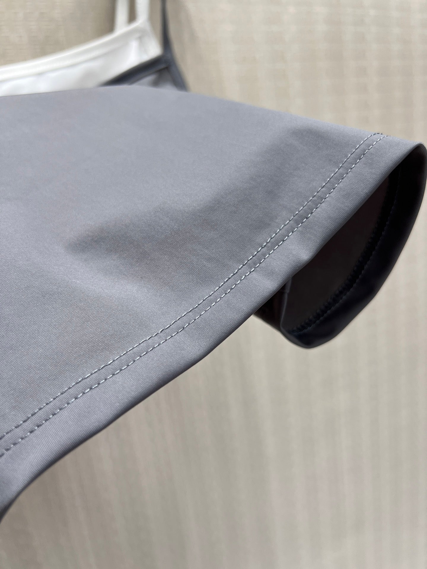 Miu Stretch Jersey Top Gray Nylon 394258