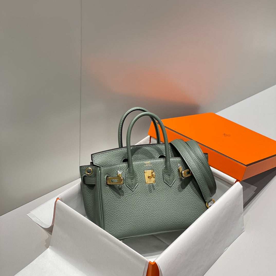 HM Birkin 20cm Vert Amande Togo Leather Gold Hardware