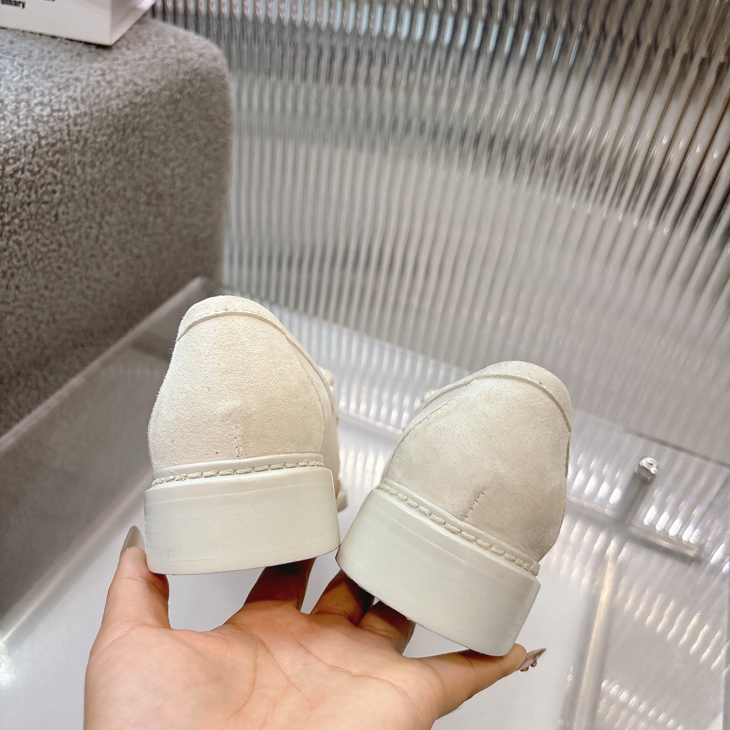 CC SS26 Loafers Ivory Suede 678937