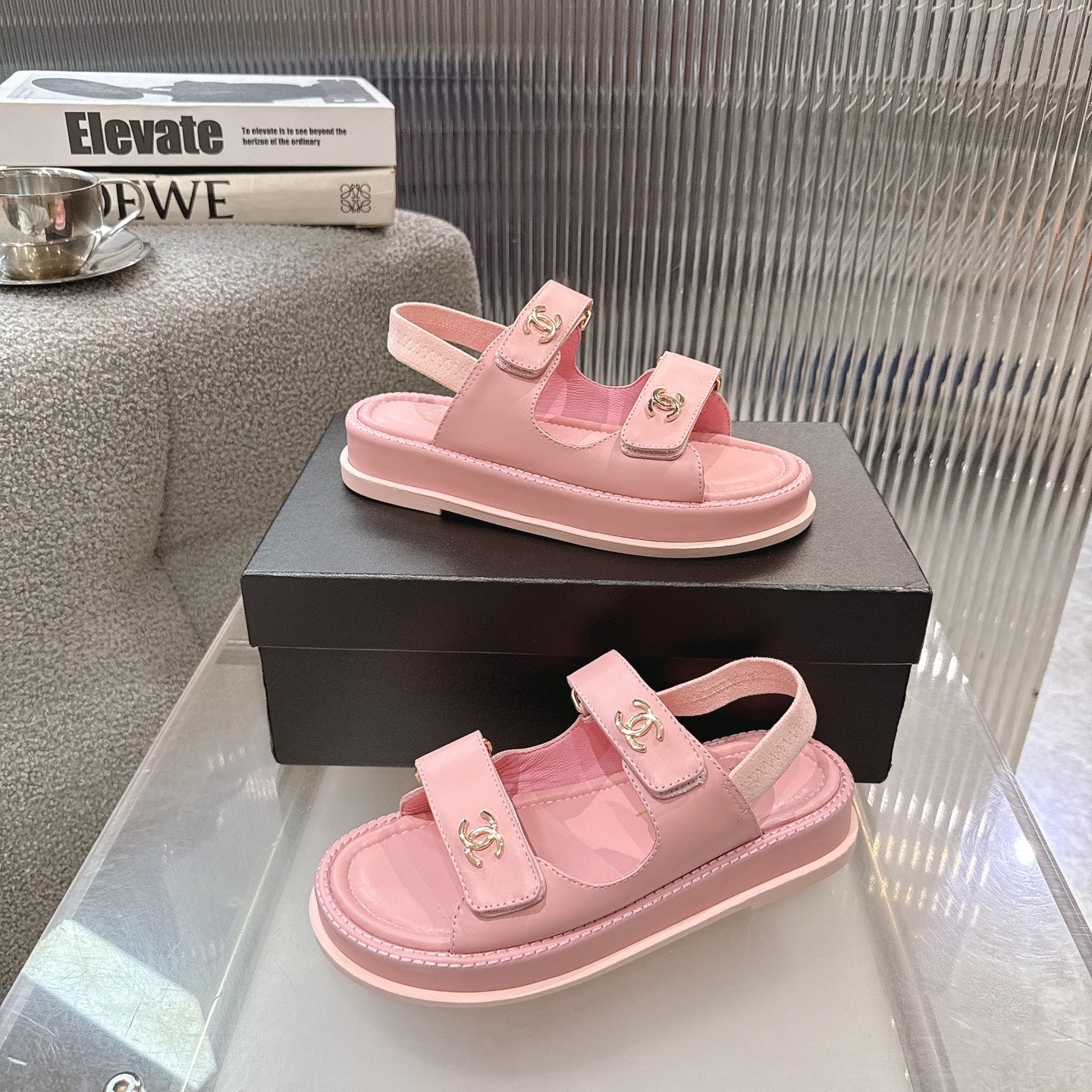 CC SS26 Dad Sandal Light Pink Lambskin 678943
