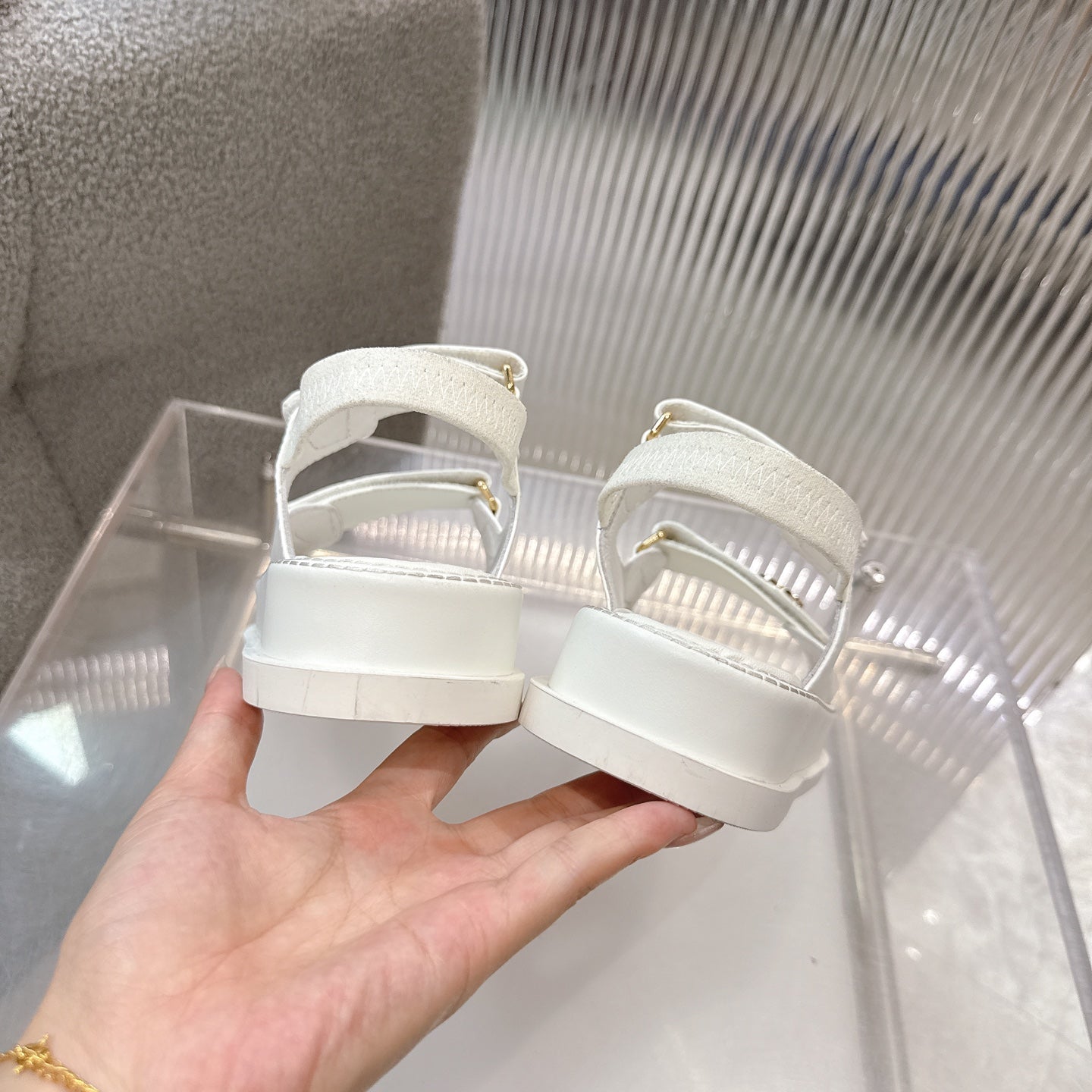 CC SS26 Dad Sandal White Lambskin 678944