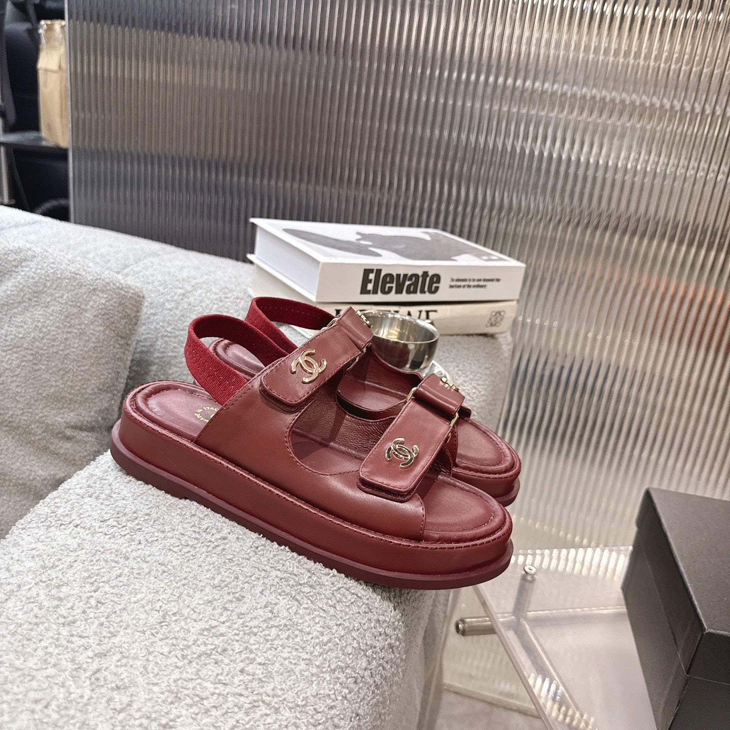 CC SS26 Dad Sandal Burgundy Lambskin 678945