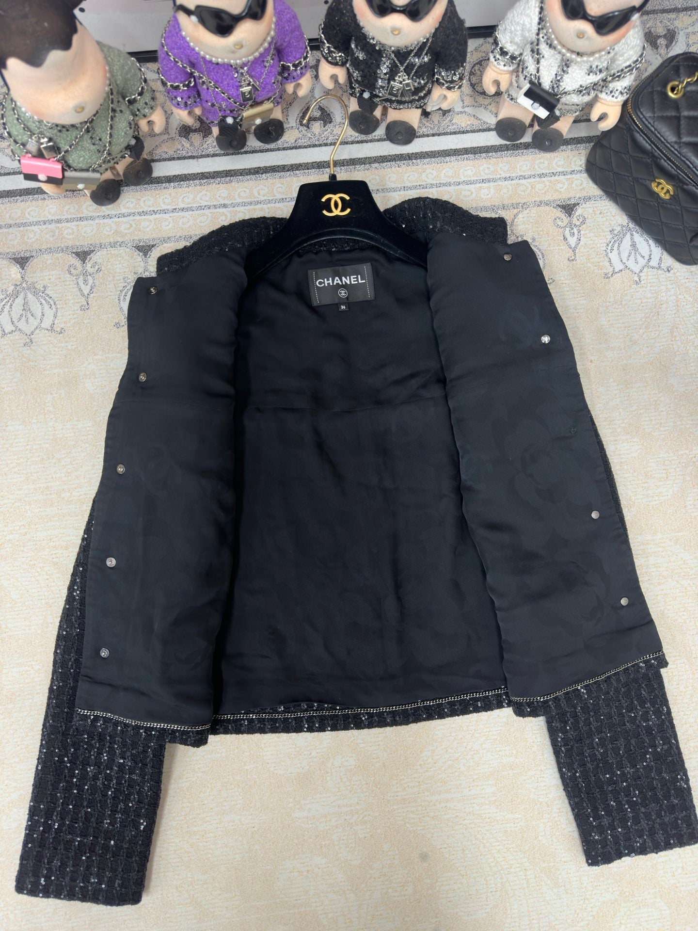 CC 25 Tweed Jacket Black Dark Wool Polyamide 251947