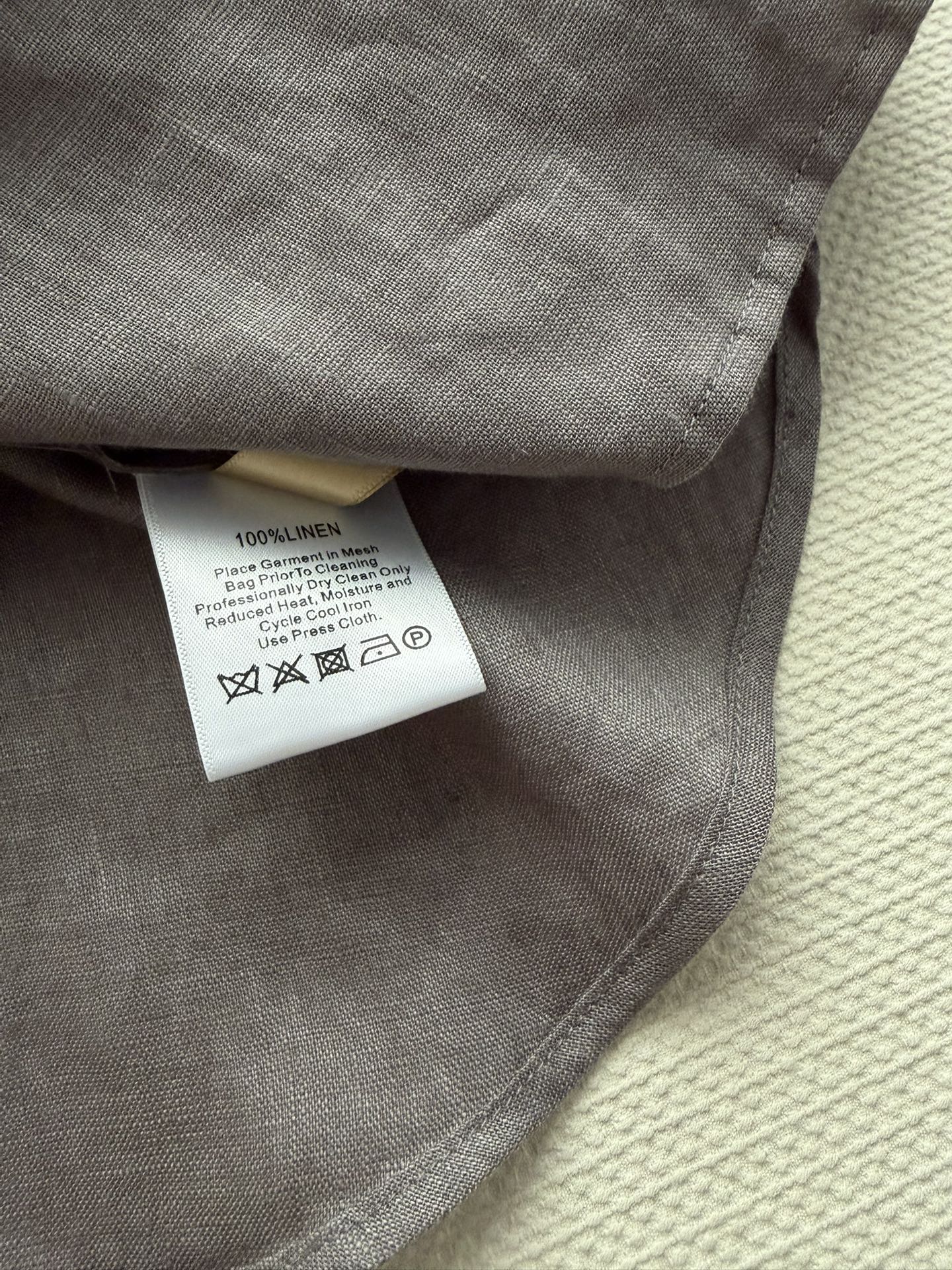 Brunello Long-Sleeved Shirt Taupe Linen 352916