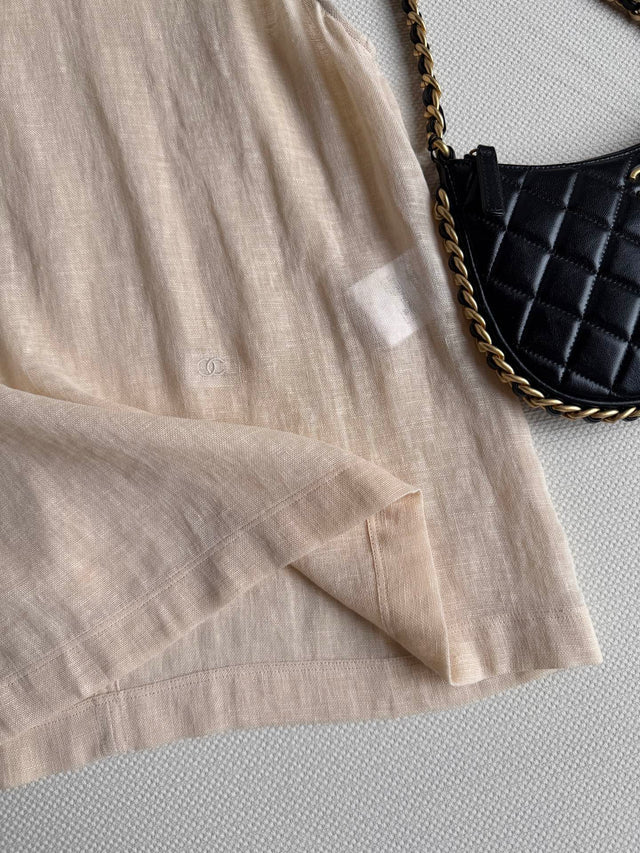 Chanel 26s Sleeveless Linen Top Style 1211
