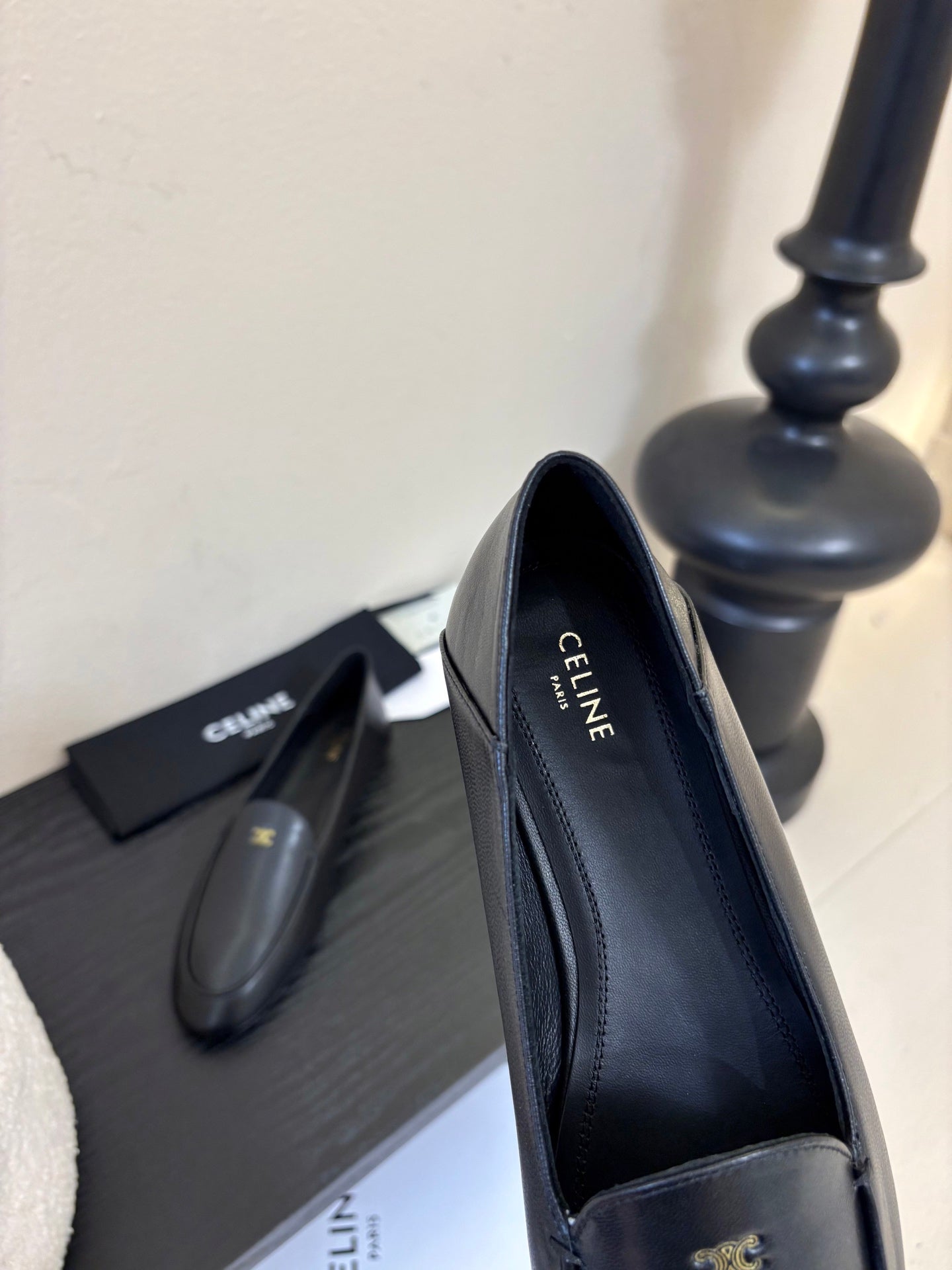 Celine Aura Loafer Black Goatskin 606417