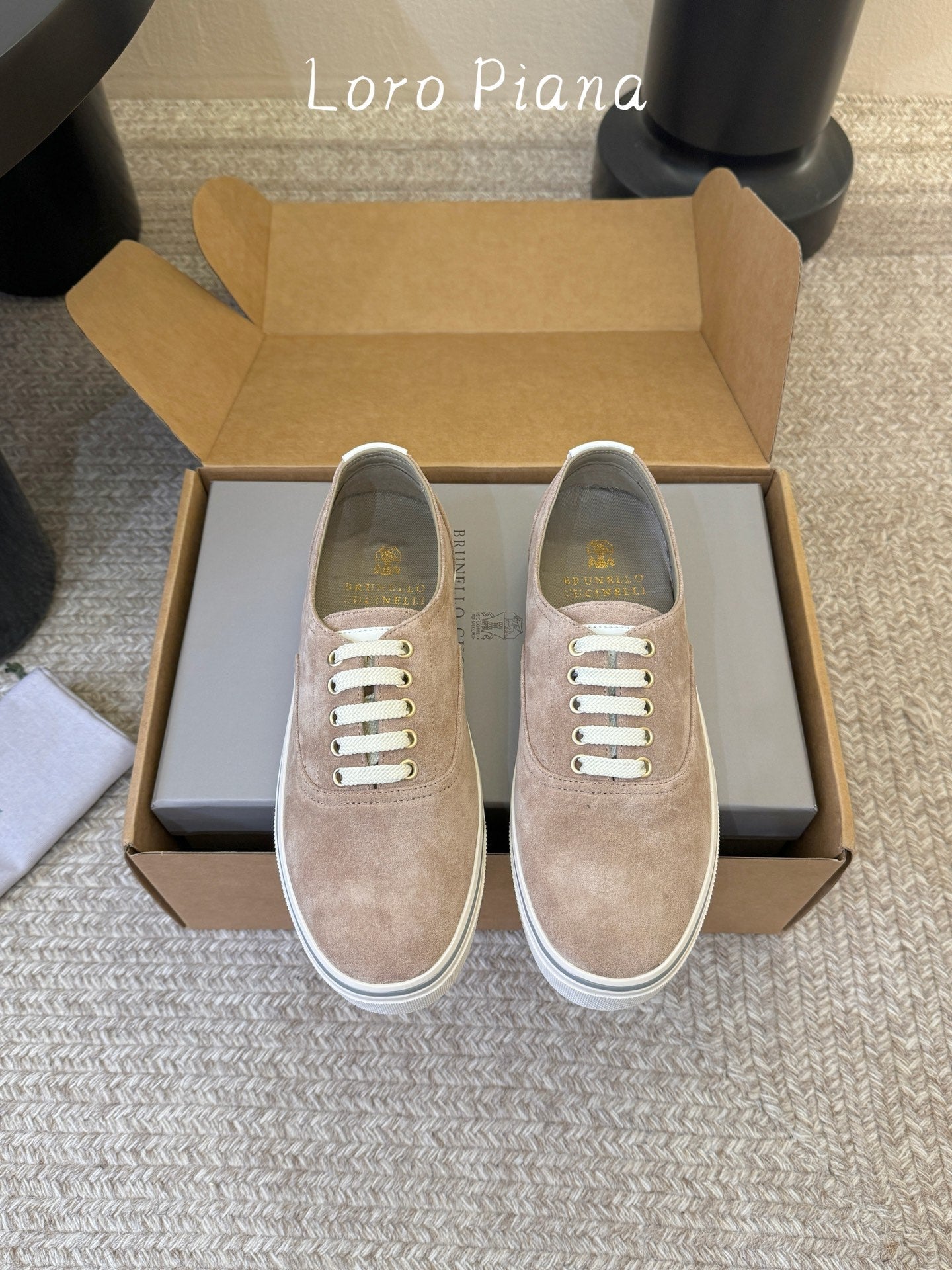Brunello 26s Lace-Up Sneakers Light Brown Suede