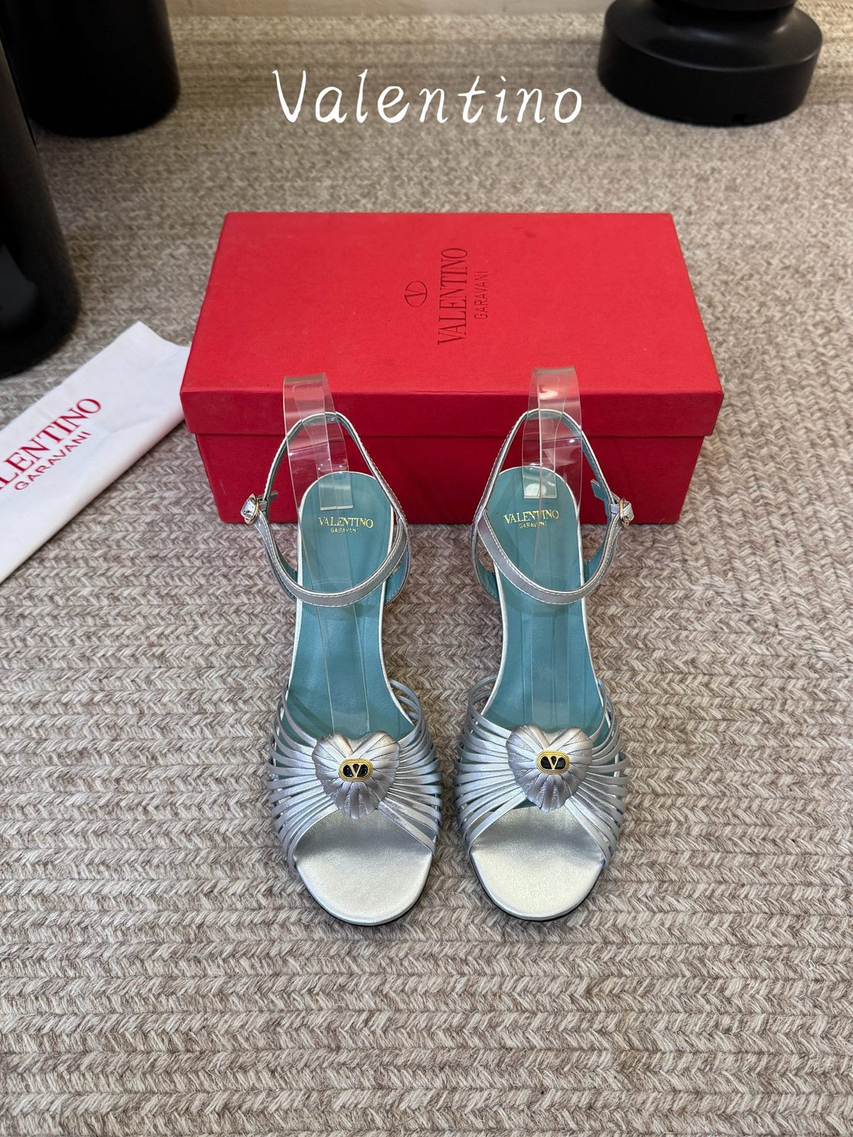 VT 26s Coeur Royal Wedge Sandals 7cm Sliver Sheepskin 104710