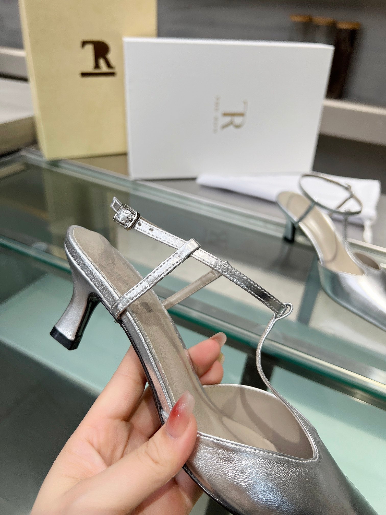 The Row 26s Pointed-Toe Slingbacks Sliver Lambskin 997833