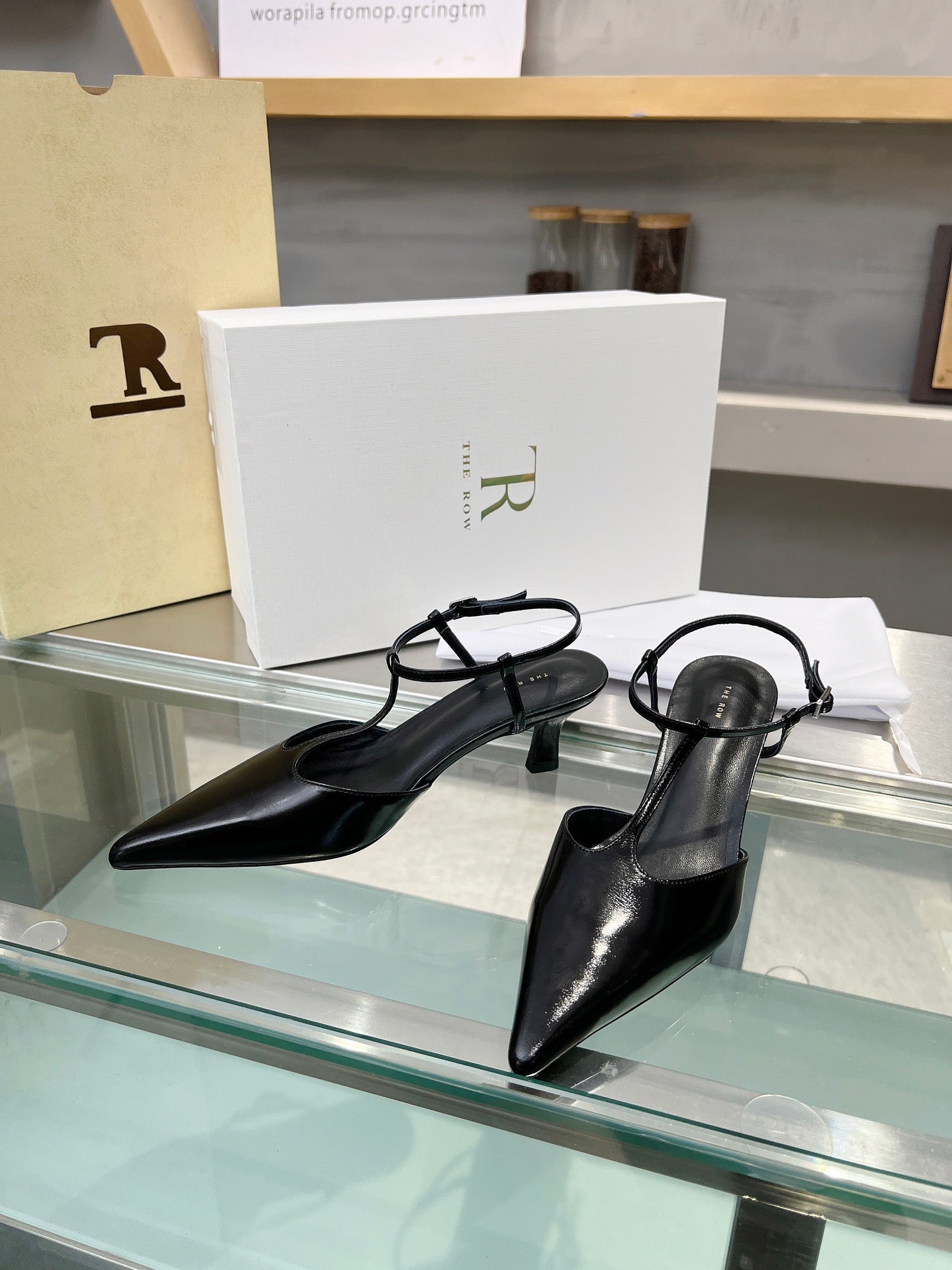The Row 26s Pointed-Toe Slingbacks Black Lambskin 997834