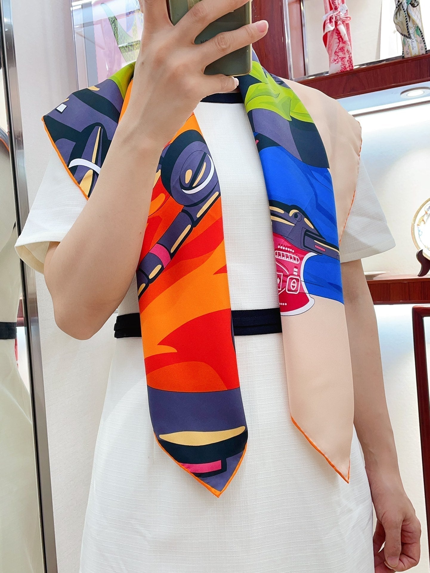 Horse Reality Scarf 90 CM In Colorful Silk Twill 279120
